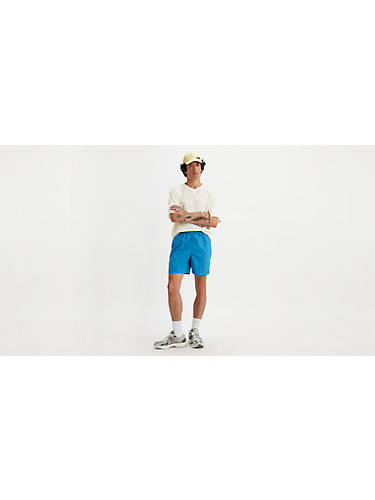 리바이스 Levi Gold Tab Warm Up Nylon Mens Shorts,Deep Water - Blue