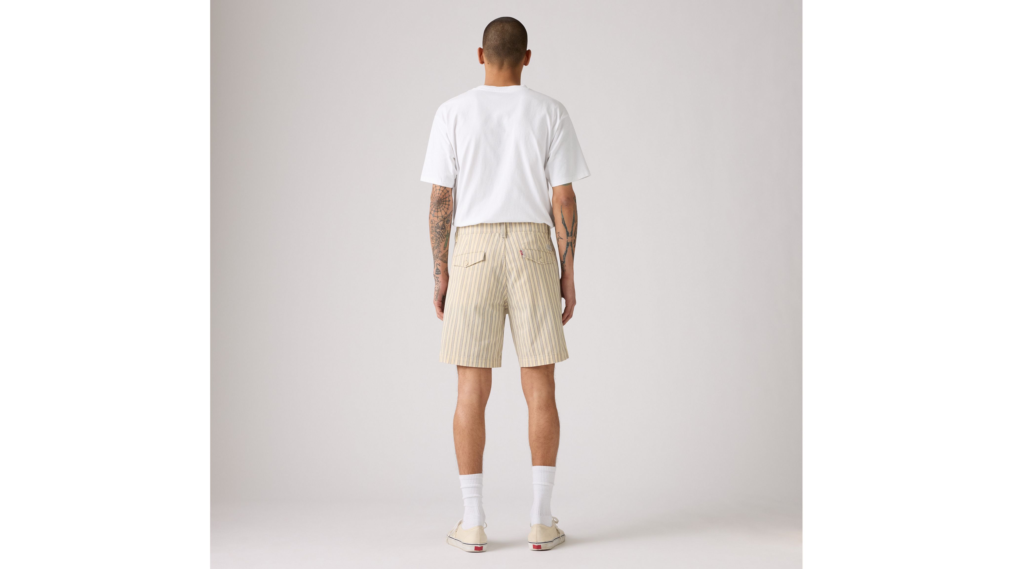 Levi's Xx Chino Authentic Relaxed Men's Shorts 32x8 In Vanilla Astral Aura Stripe