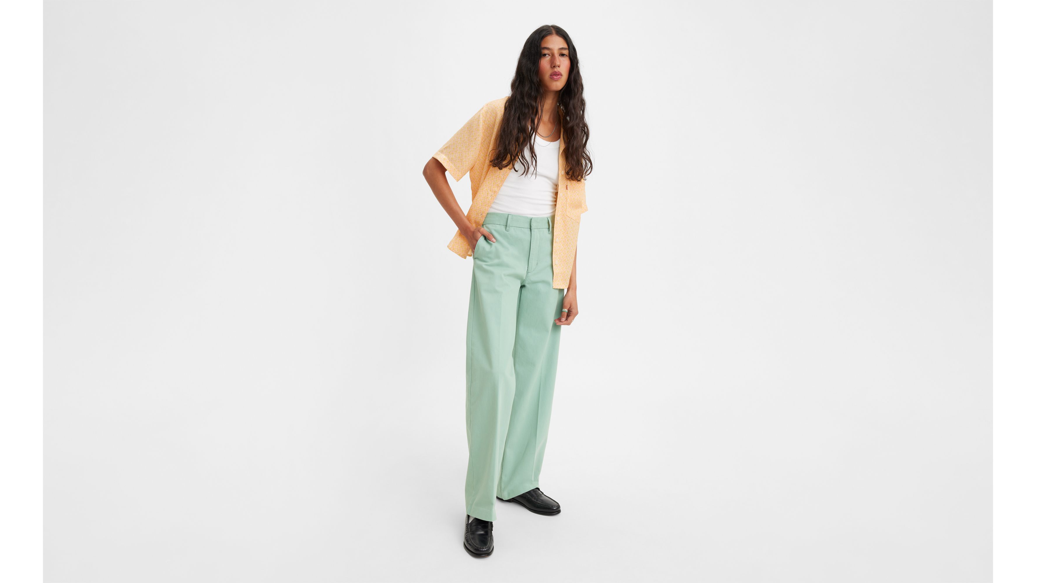 Pantalon très ample pour femme - vert