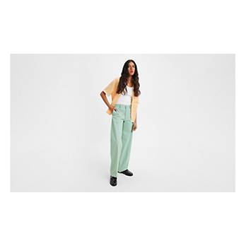 ASOS DESIGN flare suit trousers in pale green