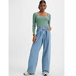Pleated Baggy Dad Women's Jeans 1