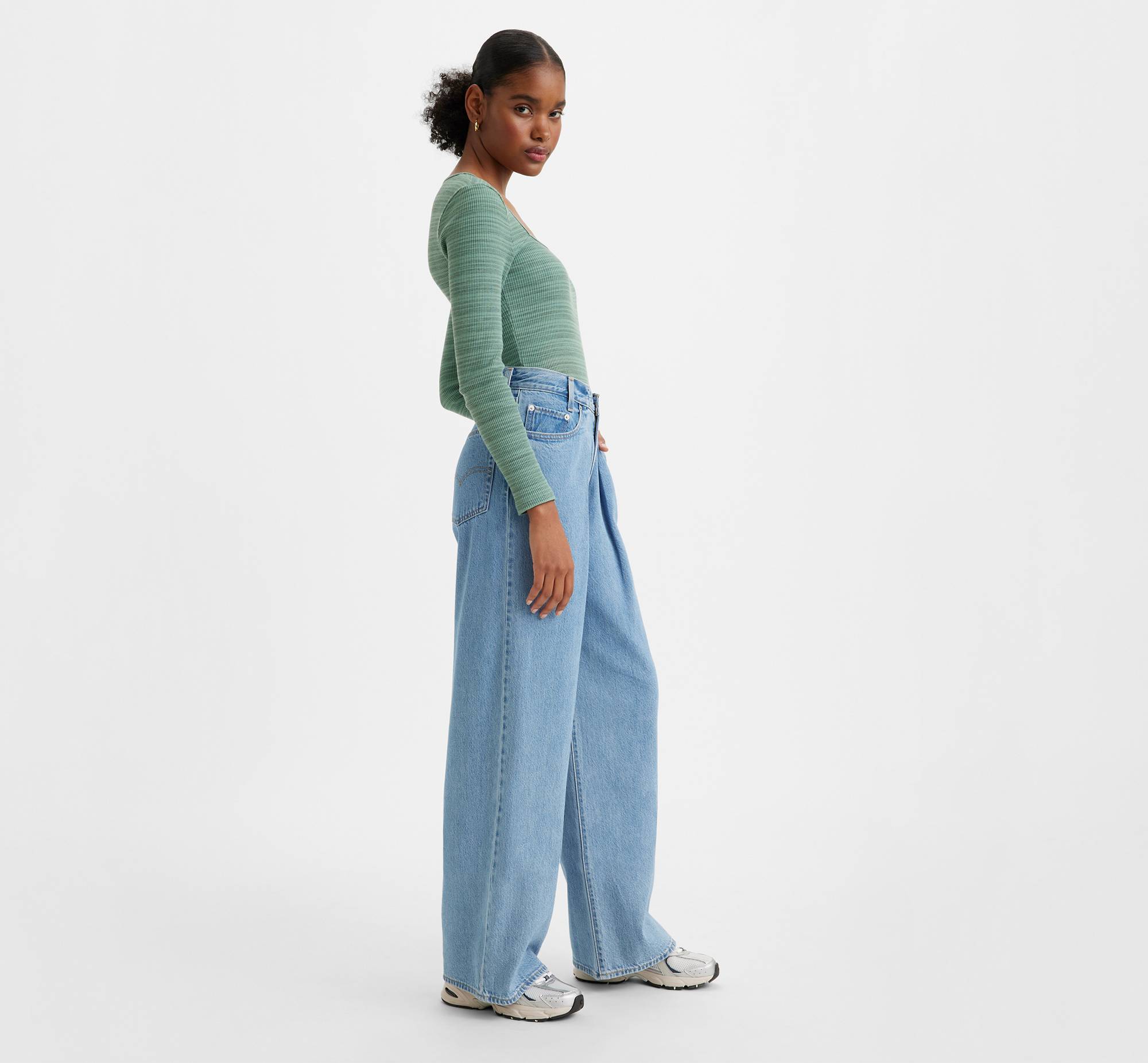 Folded Pleated Baggy Dad Pants 2