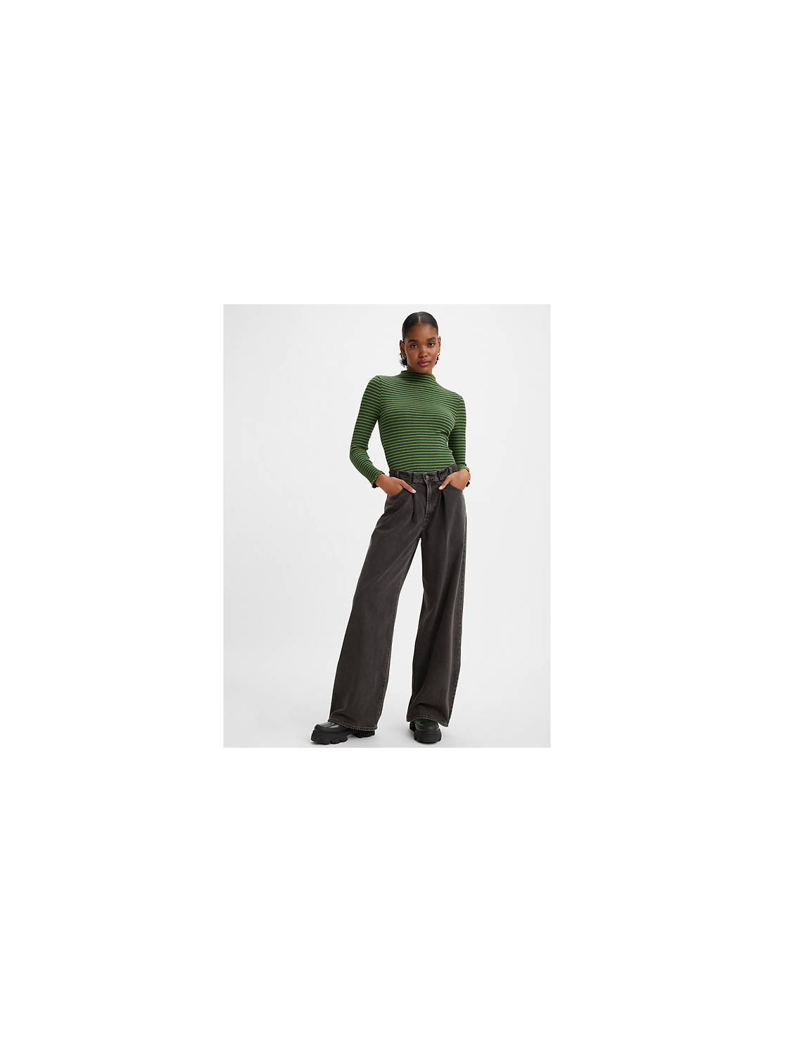 Folded Pleated Baggy Dad Pants 1