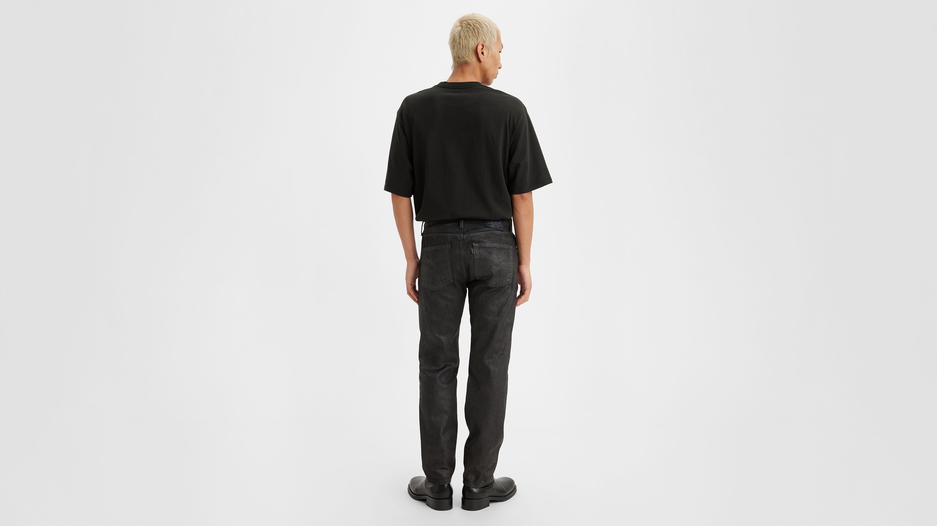 Waxed Black Denim Jeans, Premium Fabrics