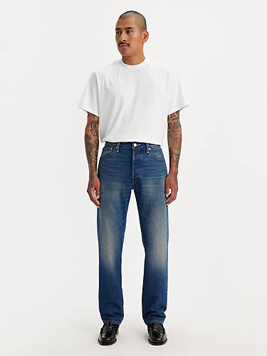리바이스 Levi 501 54 Original Fit Mens Jeans,Only If - Dark Wash - Non-Stretch