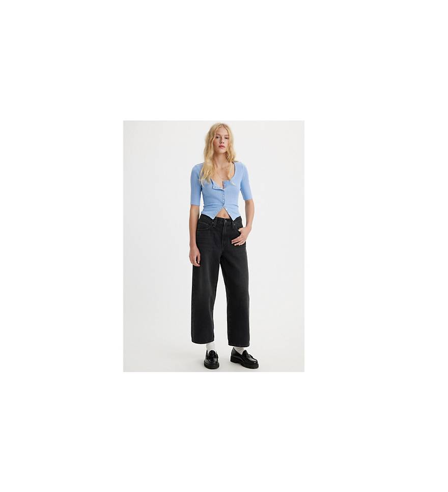 Baggy High Water Jeans - Black