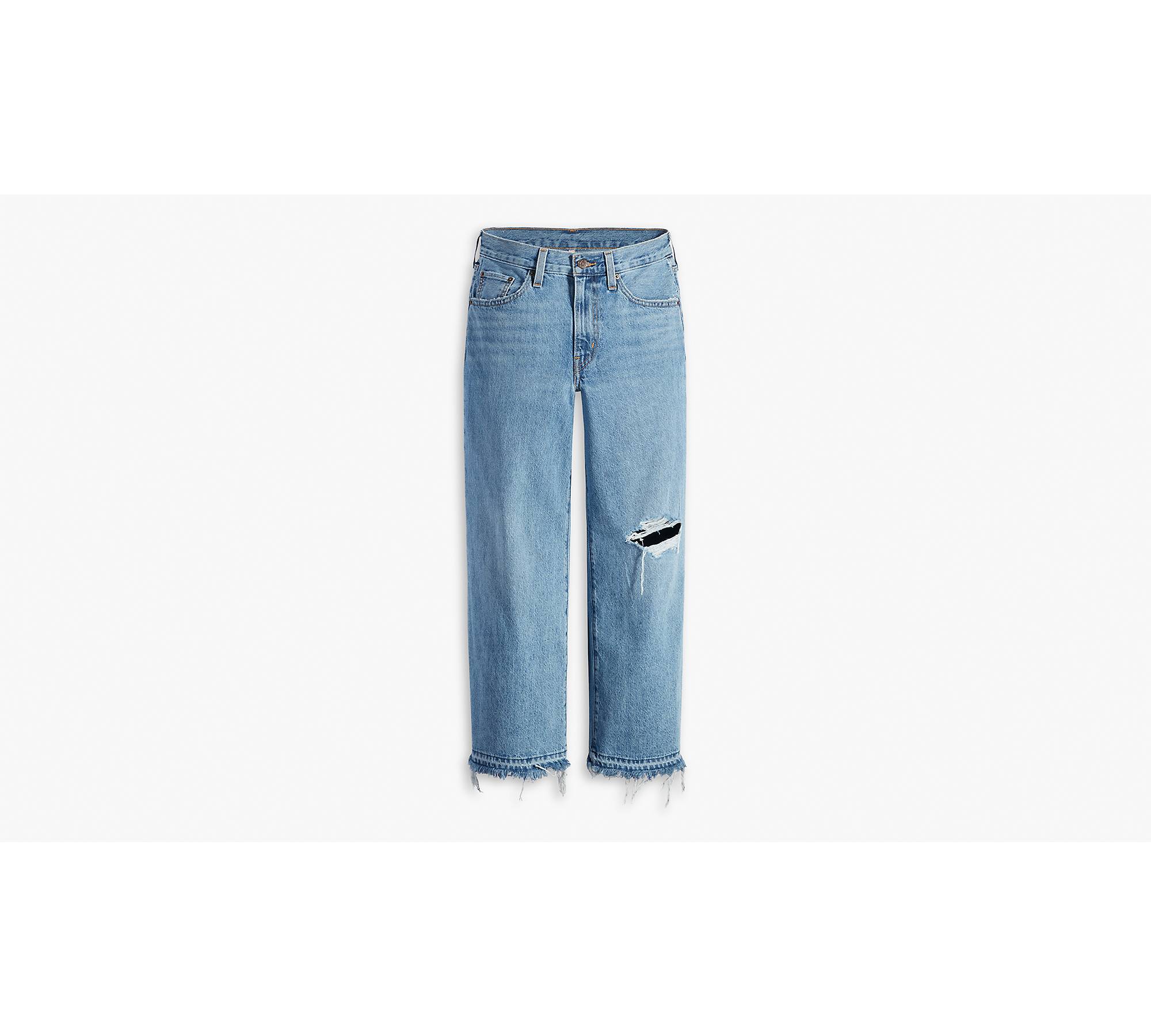 Baggy High Water Jeans - Medium Wash