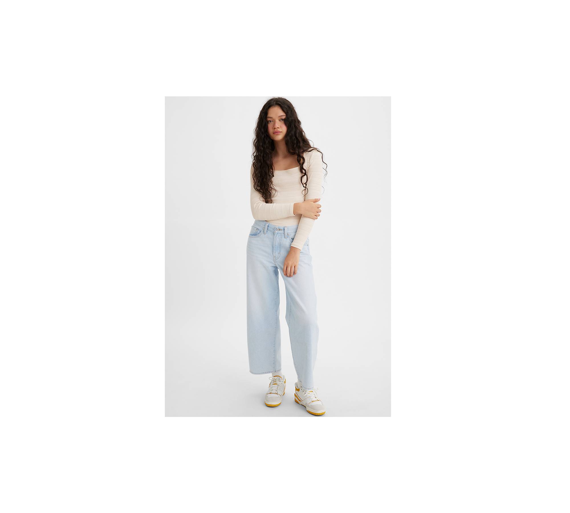 Baggy High Water Jeans - Light Wash
