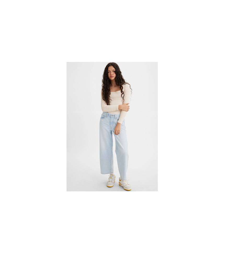 Baggy High Water Jeans - Light Wash
