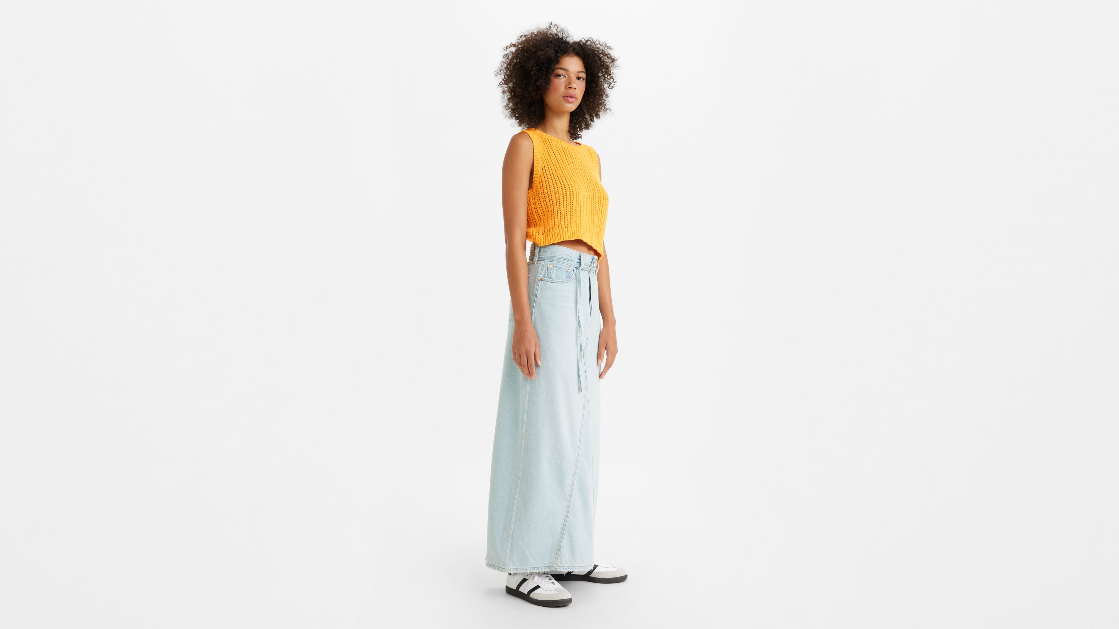 Iconic Long Skirt - Light Wash