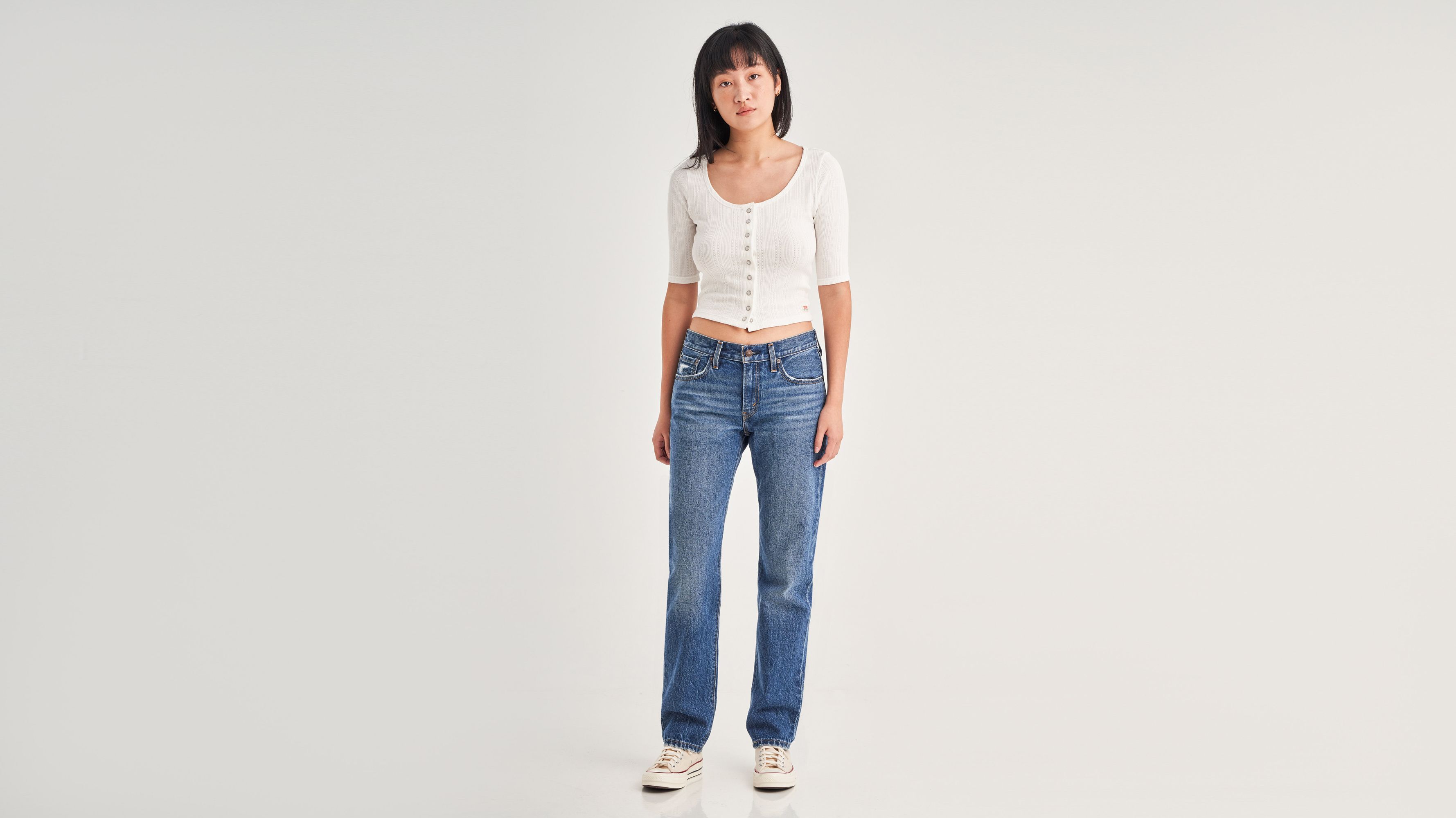 Middy Straight Jeans - Blue