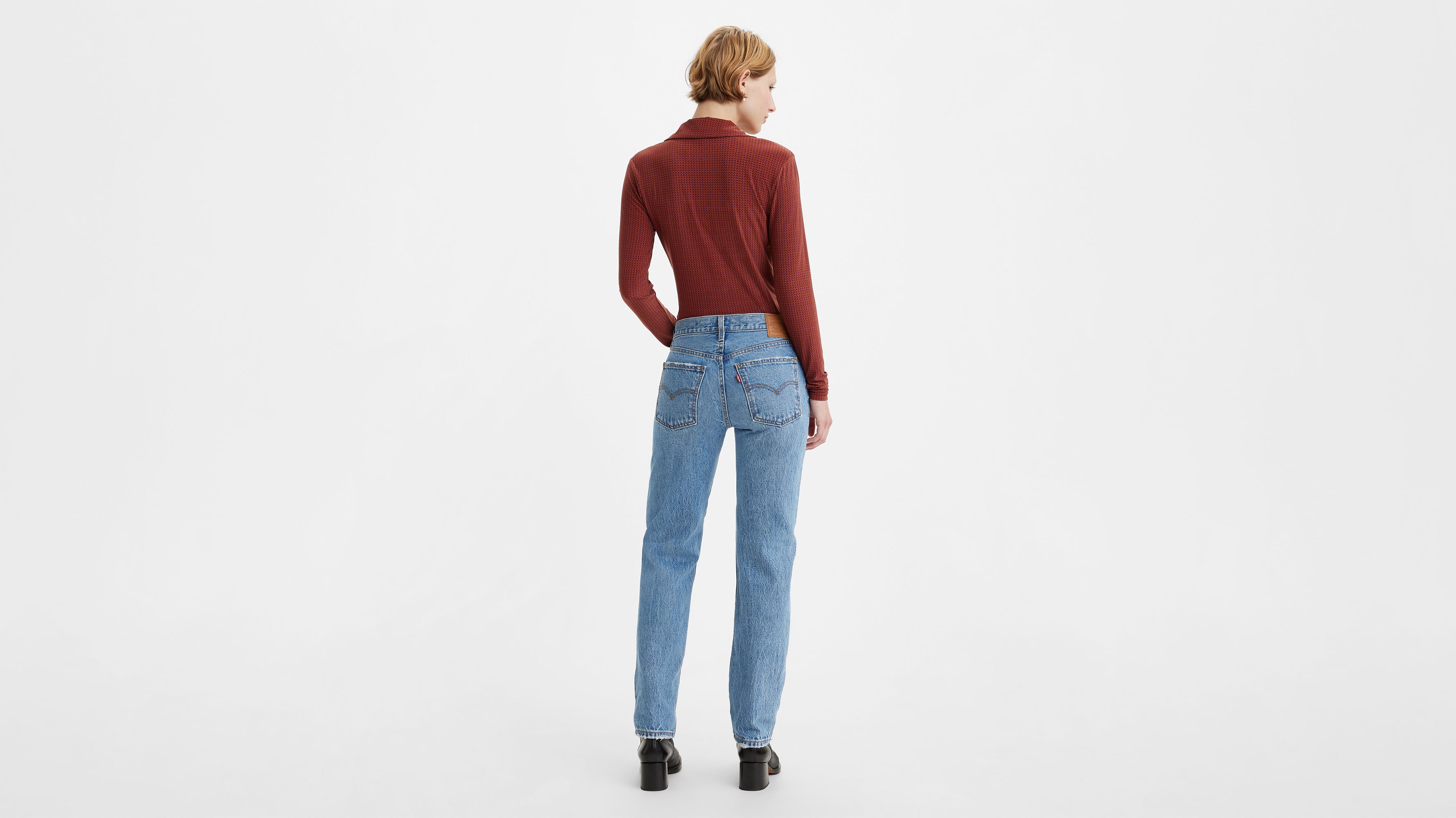 Women's Mid Rise Straight Leg Jeans