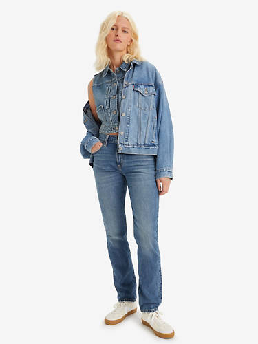 리바이스 Levi Middy Straight Womens Jeans,On Trend - Medium Wash