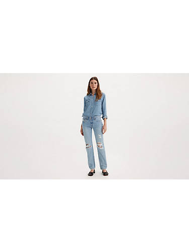 리바이스 Levi Middy Straight Womens Jeans,Probably OK - Light Wash