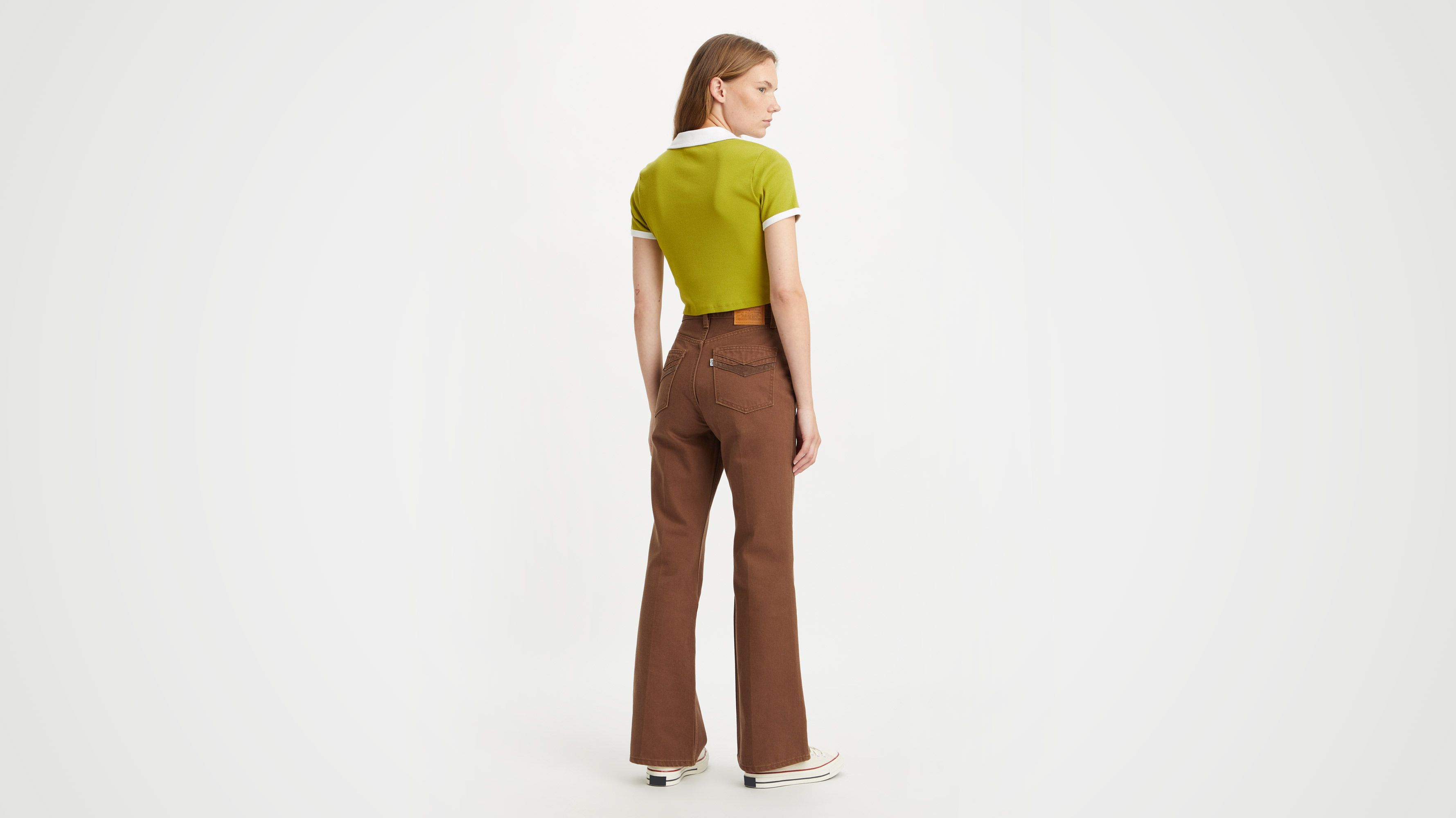 70's Movin' On High Rise Flare Jeans - Brown