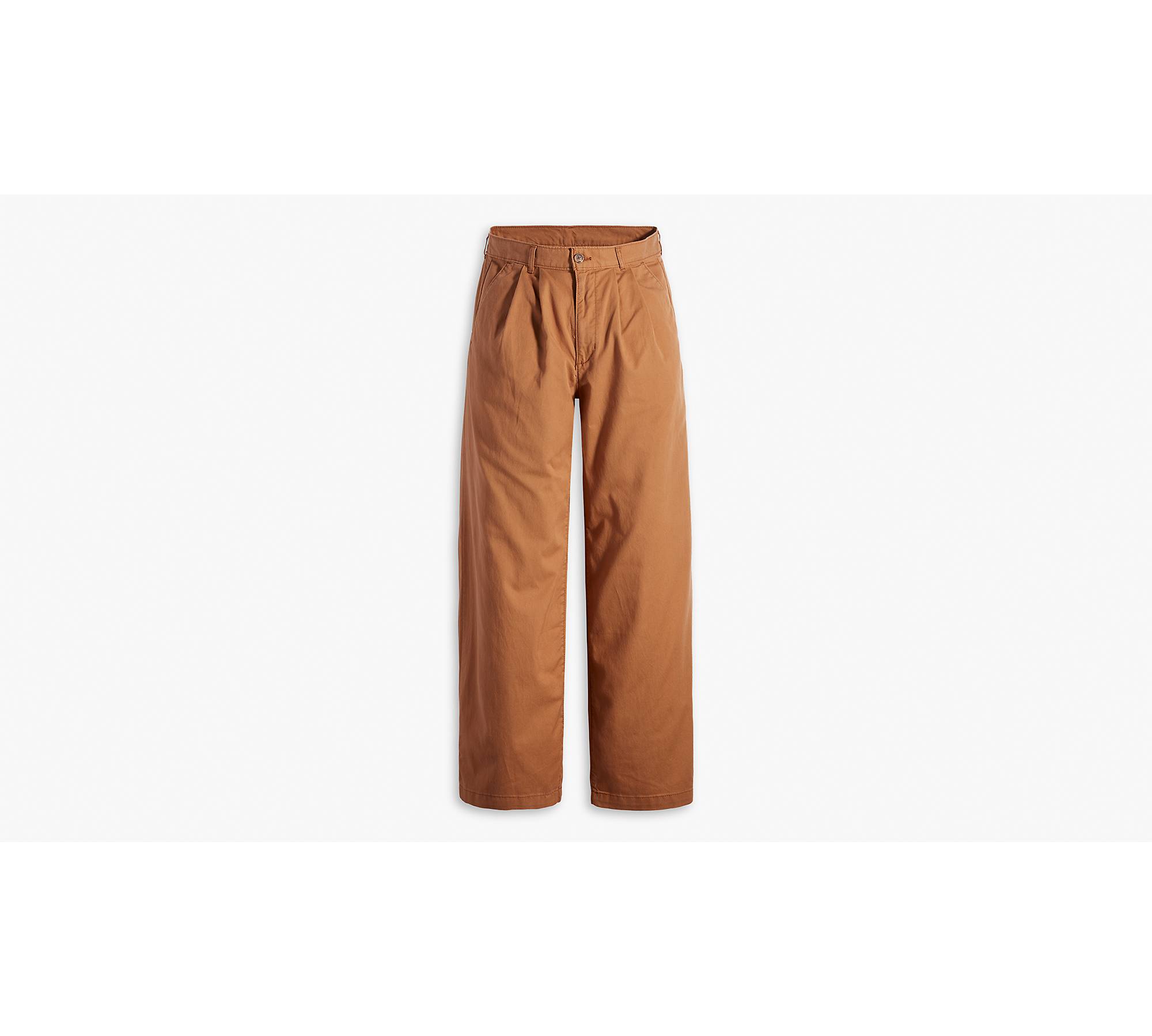 High Rise Pleated Baggy Trouser Pants - Brown | Levi's® US