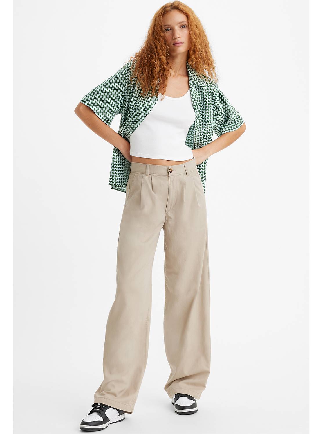 High Rise Pleated Baggy Trousers 1