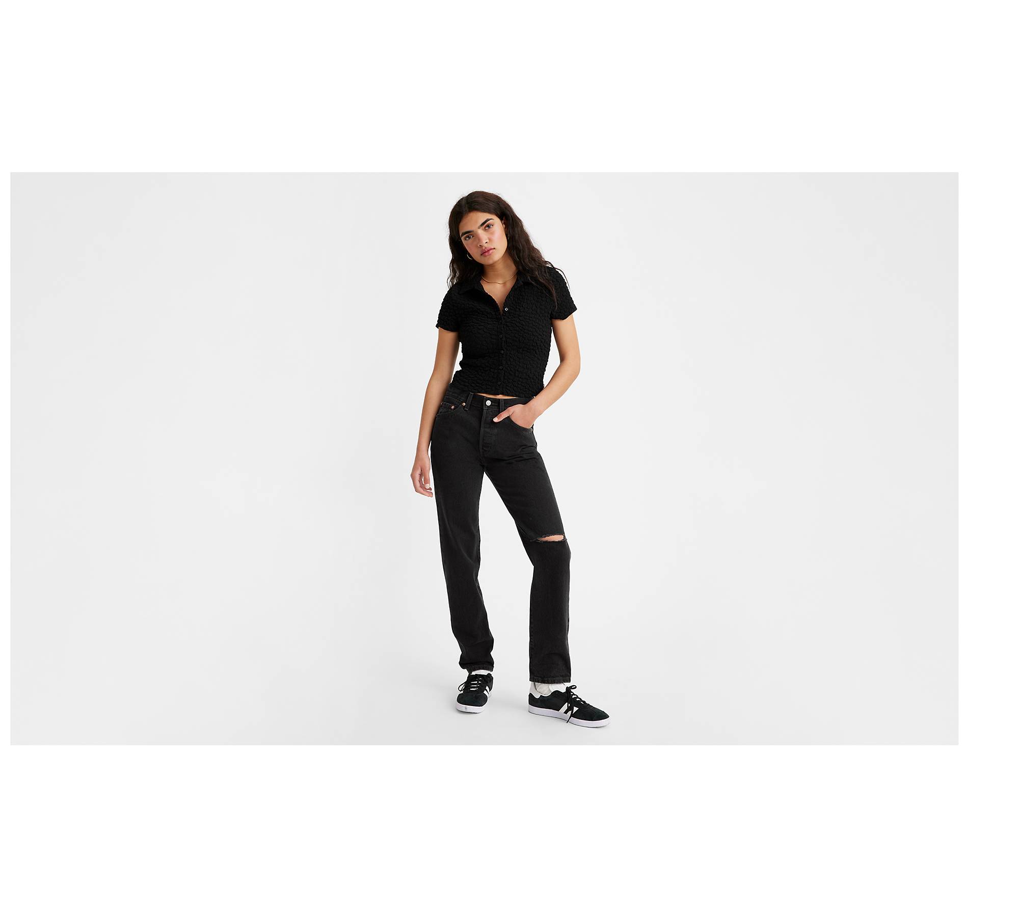 Women’s 100% Cotton Relaxed Fit Straight Leg Jean in Livia