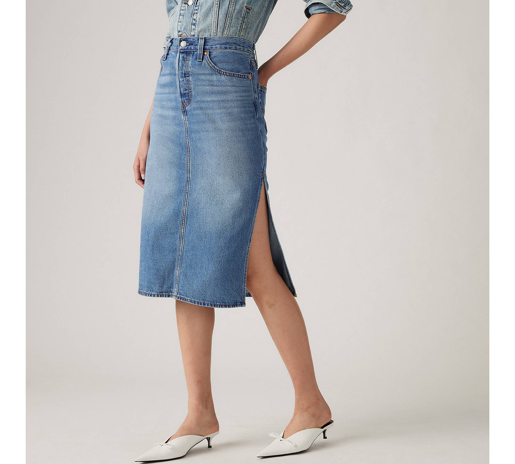 Side Slit Skirt - Blue | Levi's® GB