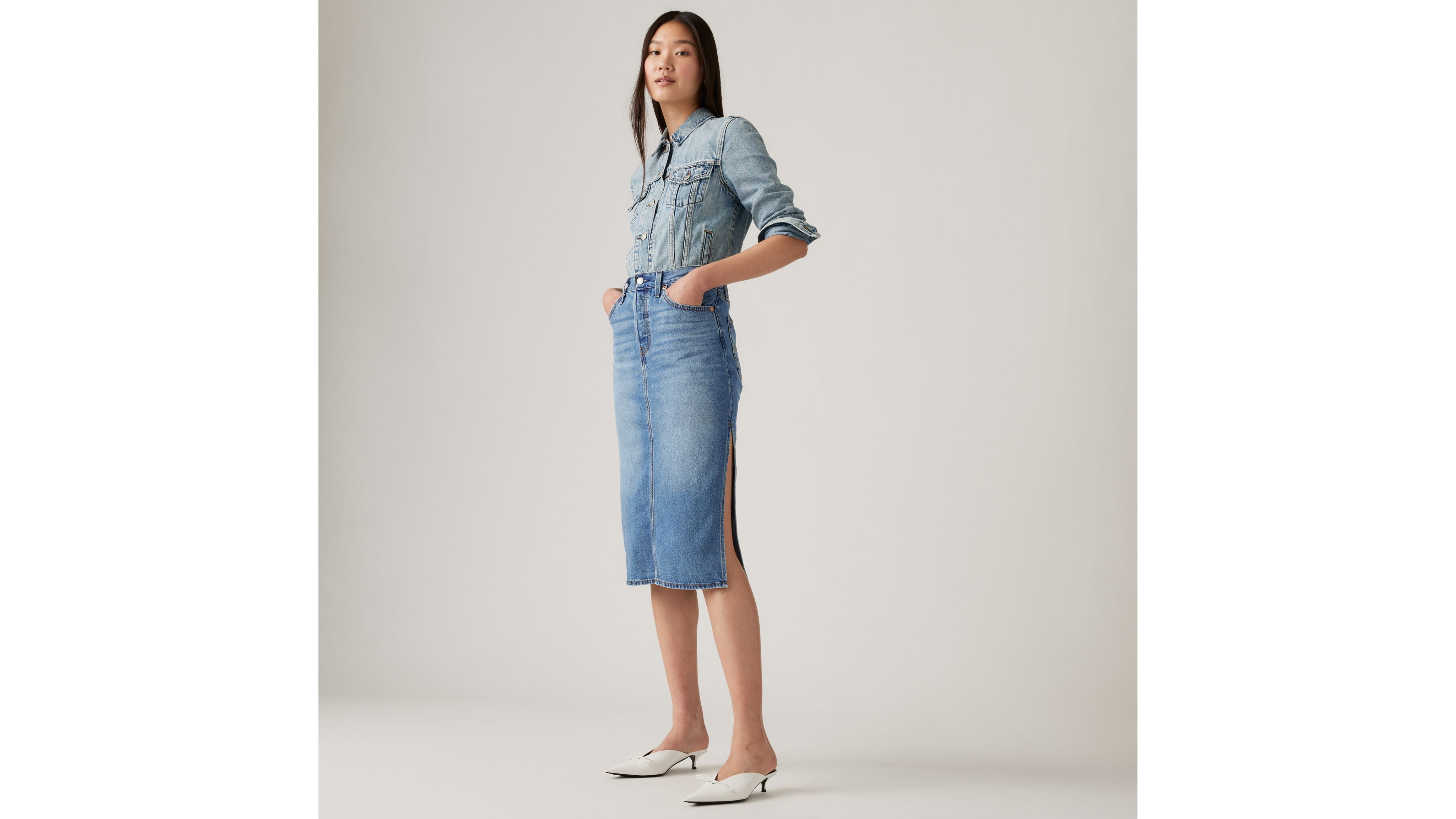 Side Slit Skirt - Medium Wash | Levi's® US