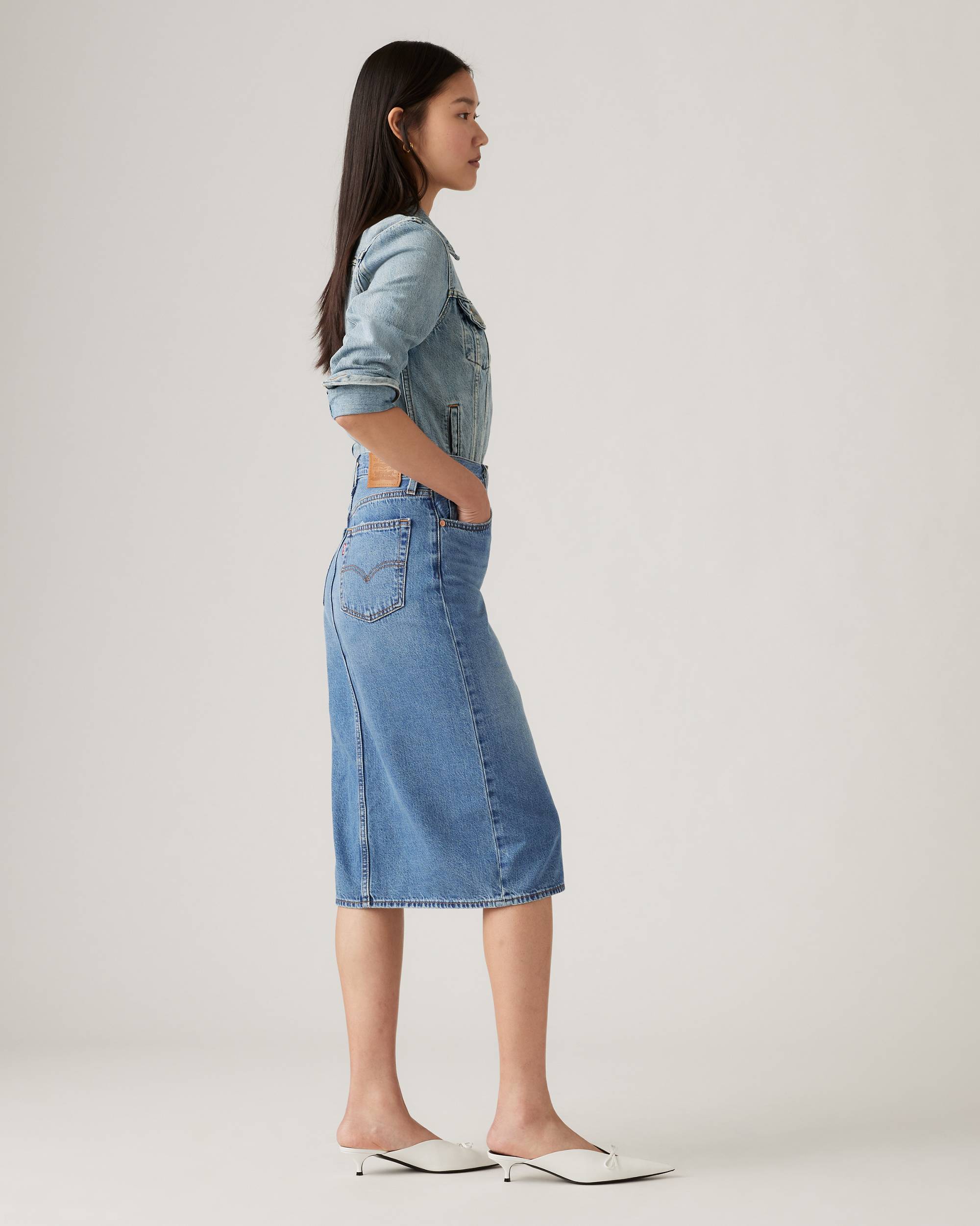 Side Slit Skirt - Blue | Levi's® PL Side Slit Skirt - Blue | Levi's® PL
