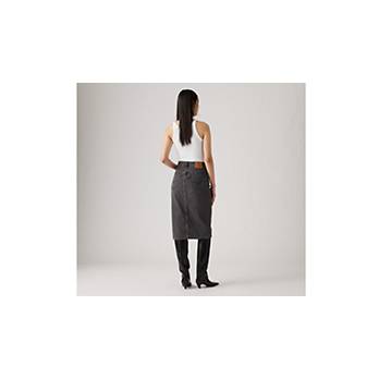 High-waist slit ponte skirt in Black