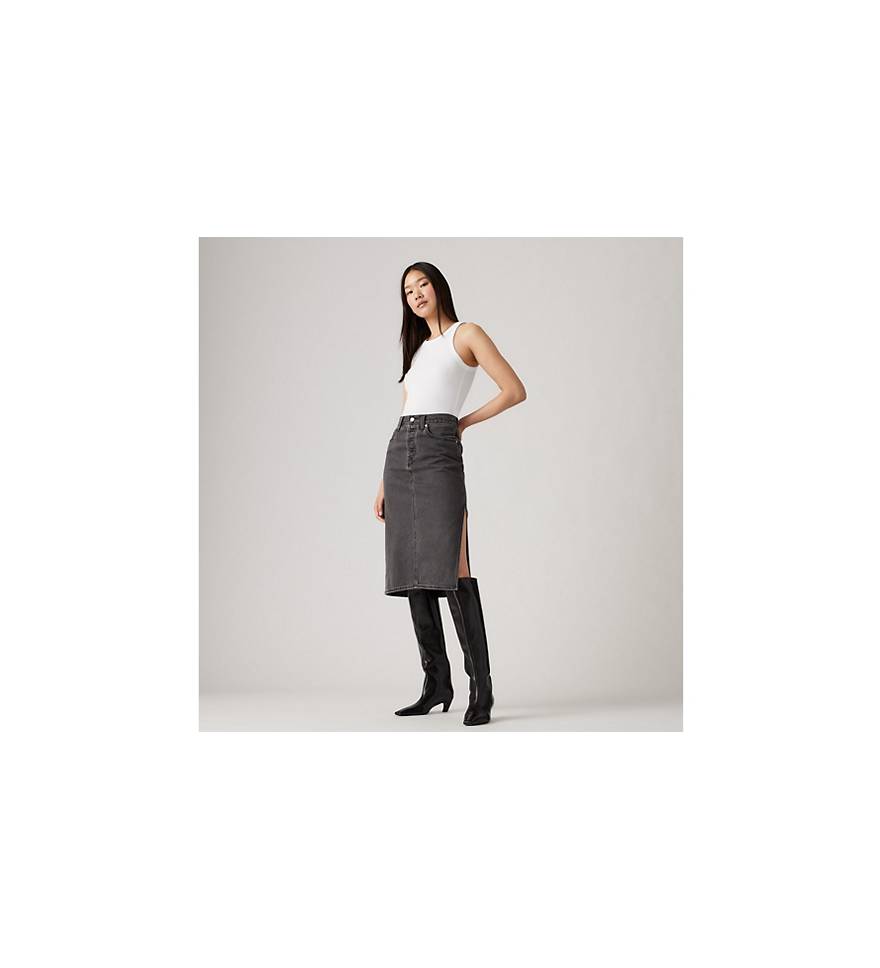 Side Slit Skirt - Black