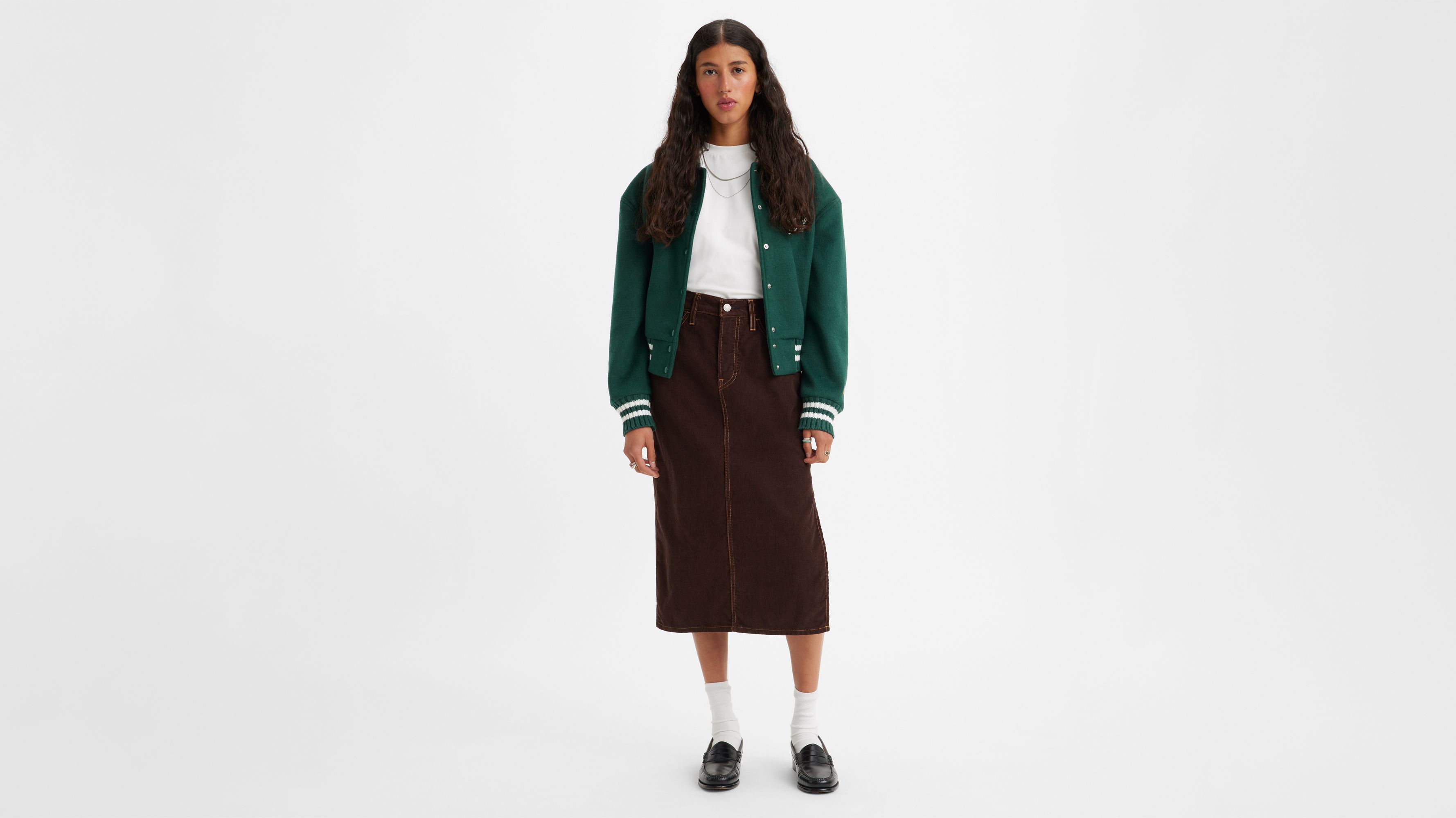 Side Slit Corduroy Skirt 5