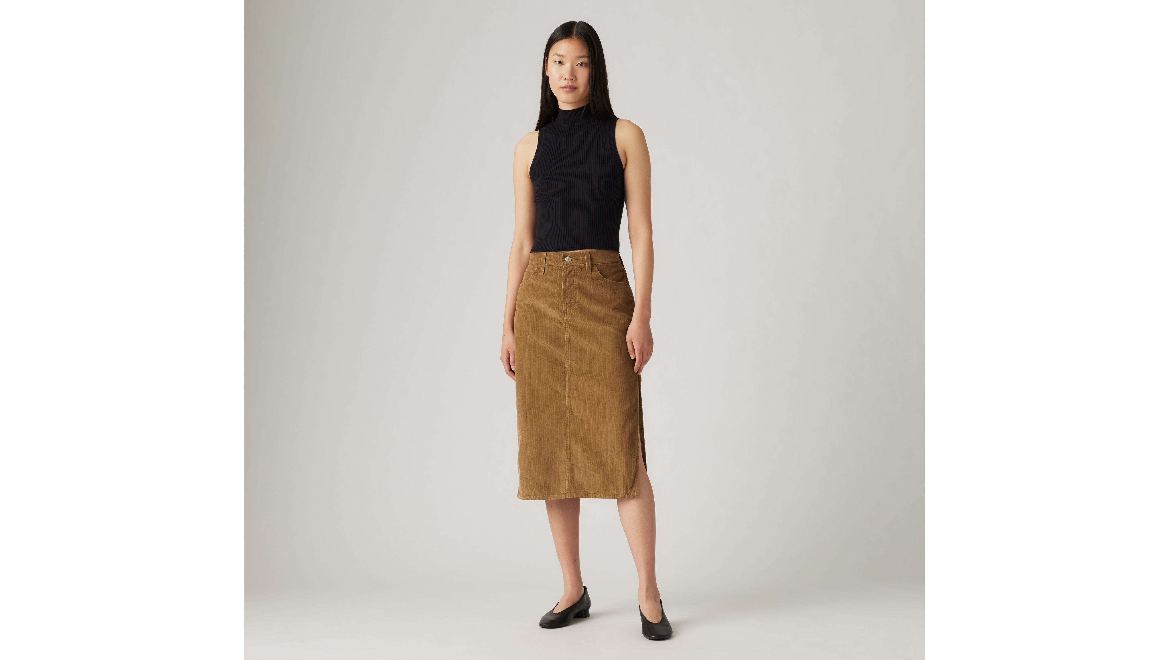 Levi's Side Slit Skirt In Ermine