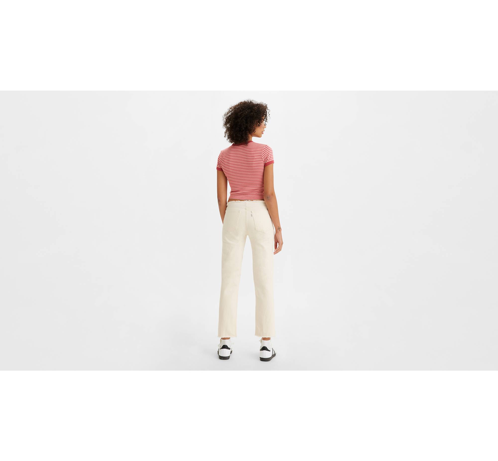 Wedgie Straight Ripped Waistband Jeans - White | Levi's® AZ