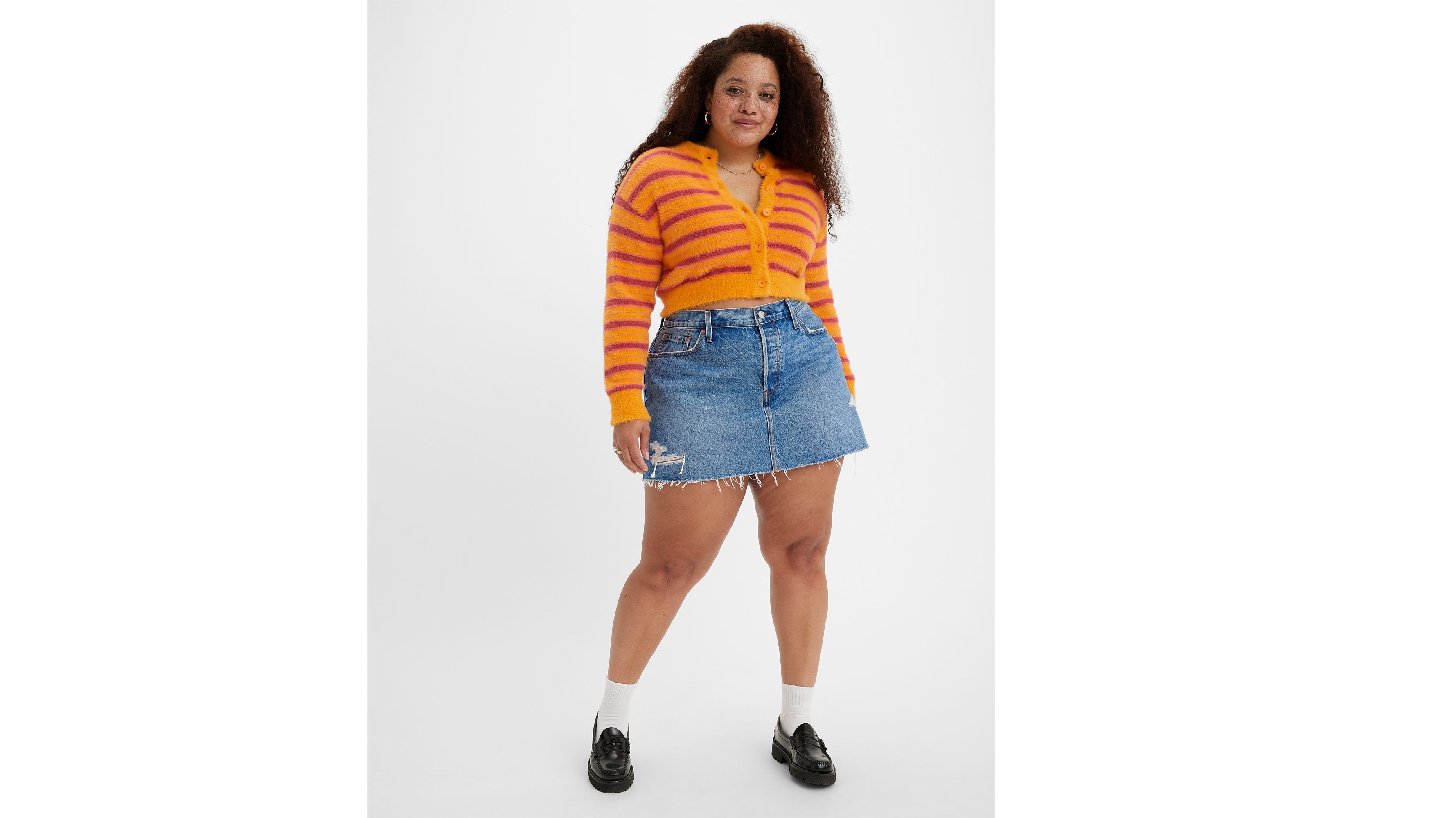 Plus size outlet jean skater skirt