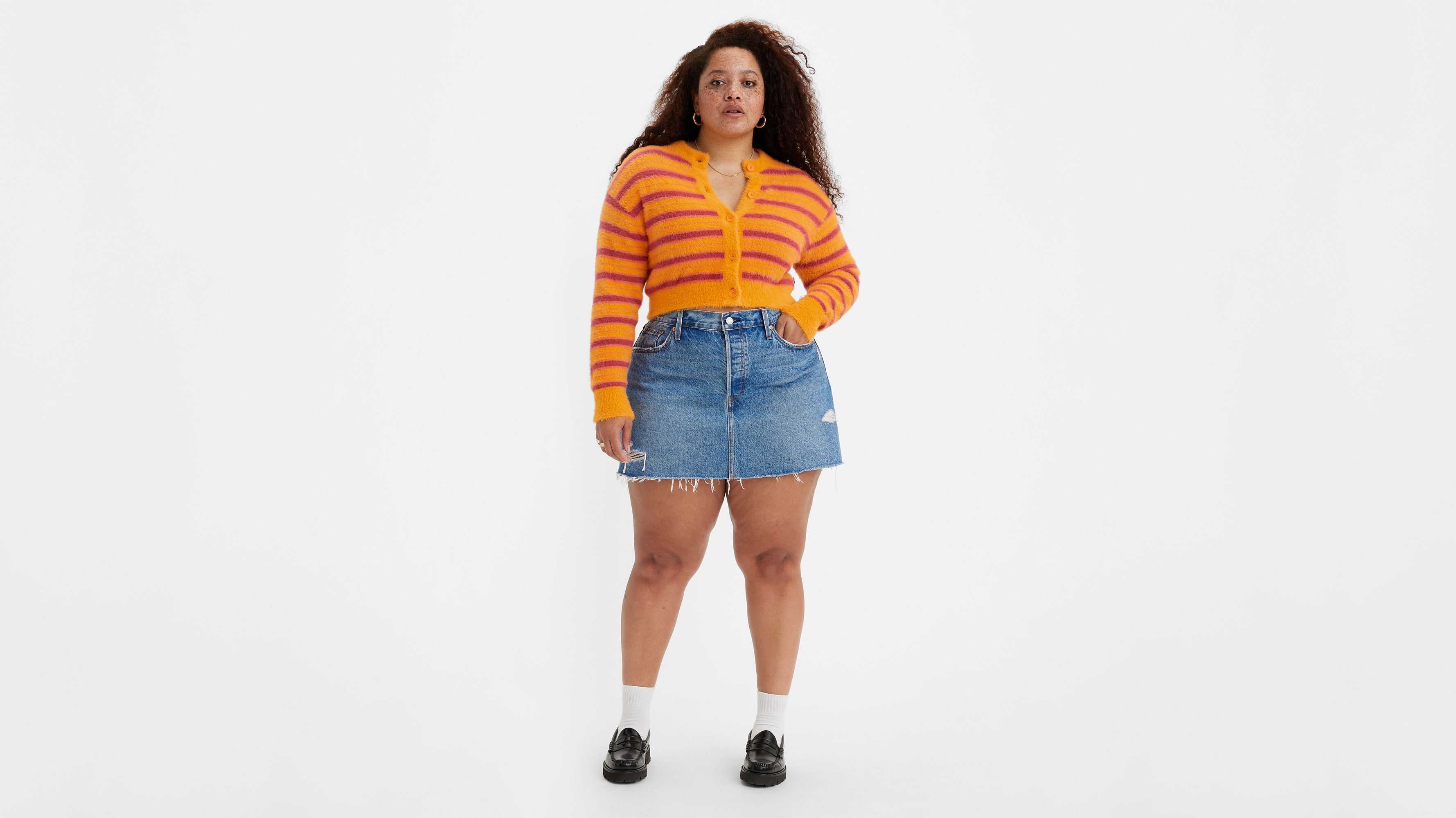 Plus size hot sale jean skort