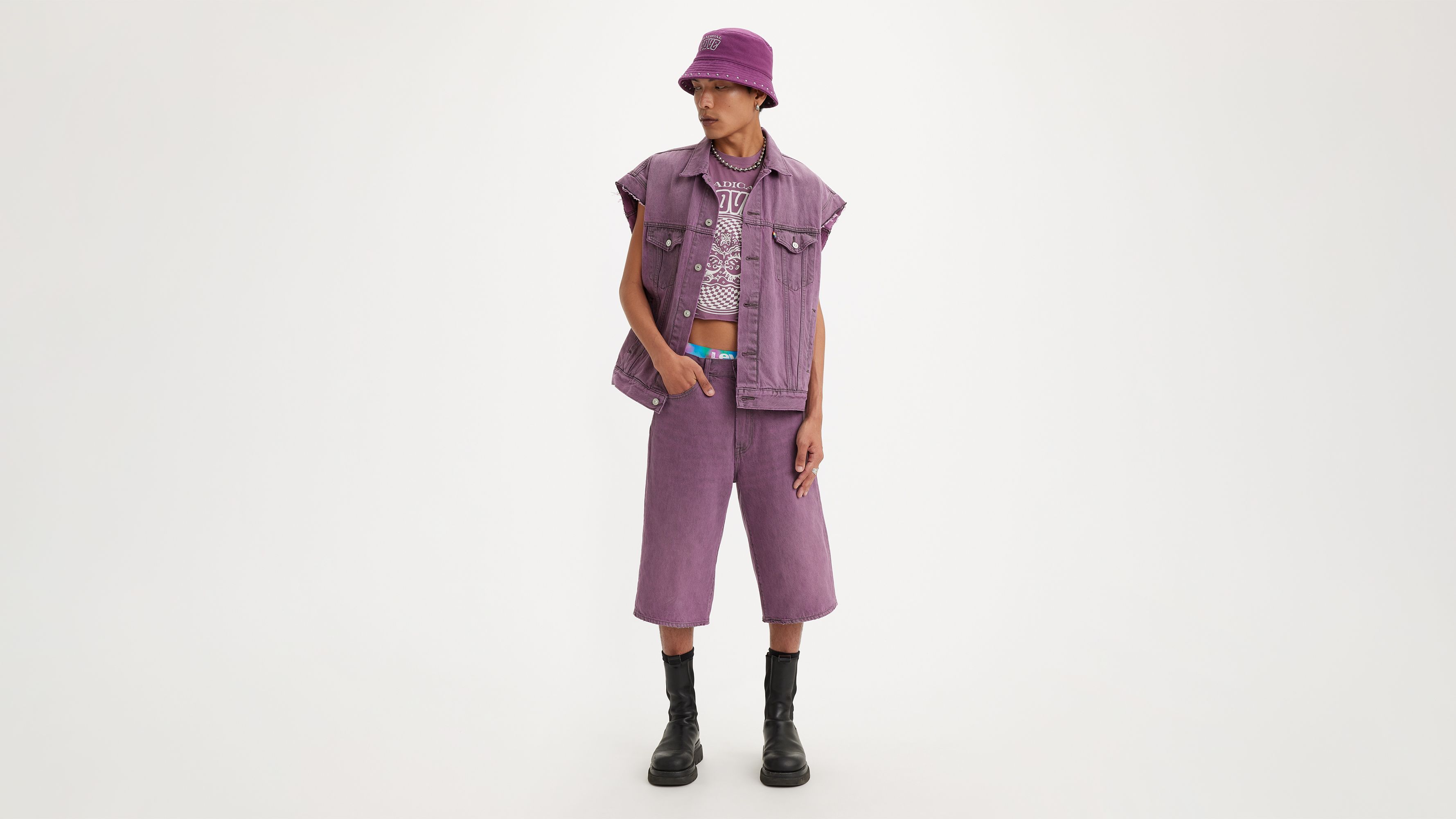 Levi's® Pride Baggy Extra Long Shorts - Purple