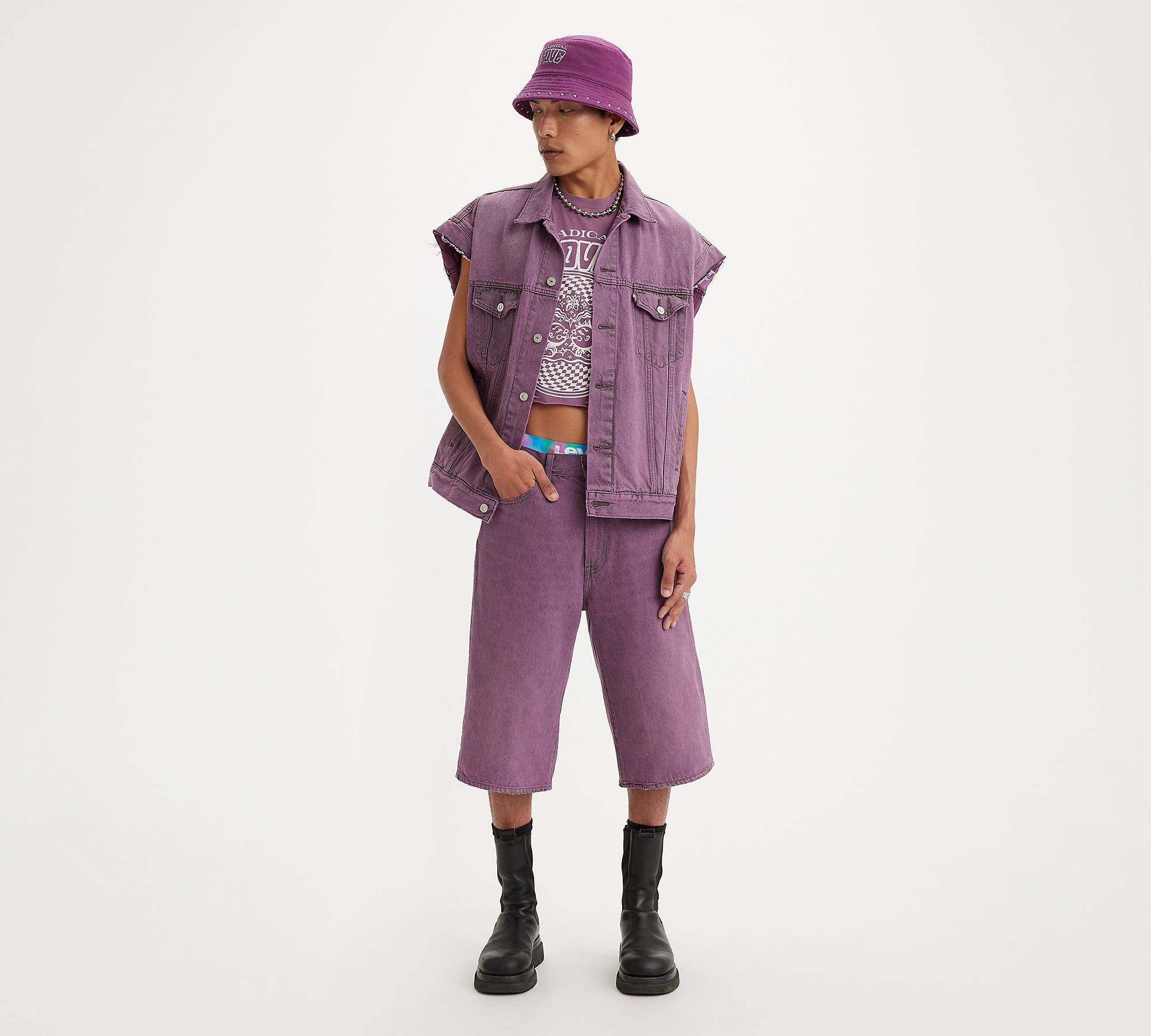 Levi's® Pride Baggy Extra Long Shorts - Purple | Levi's® US