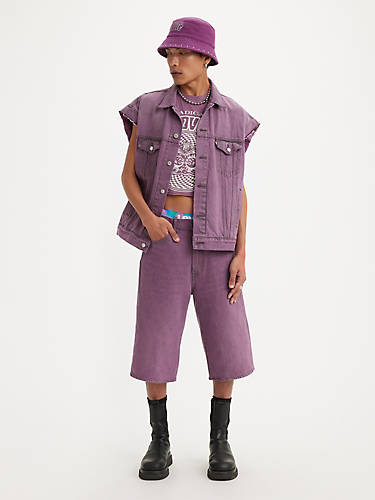 Levis Pride Baggy Extra Long Shorts,Purple Worn In - Purple