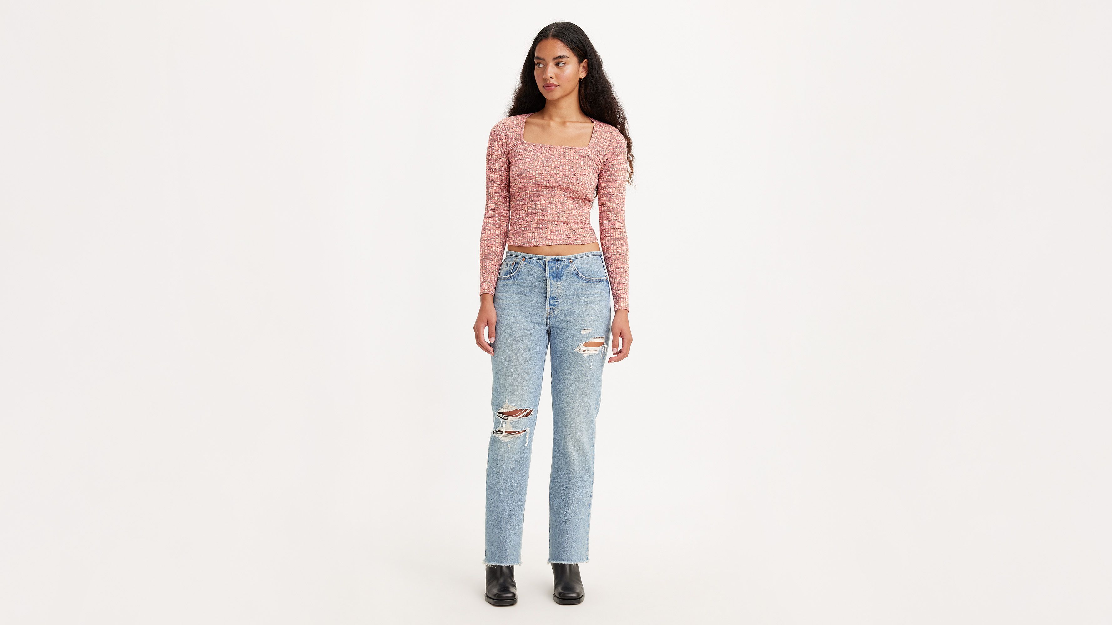 LEVI'S Grade A Petite Size Girl's High Waisted Tapered Jeans