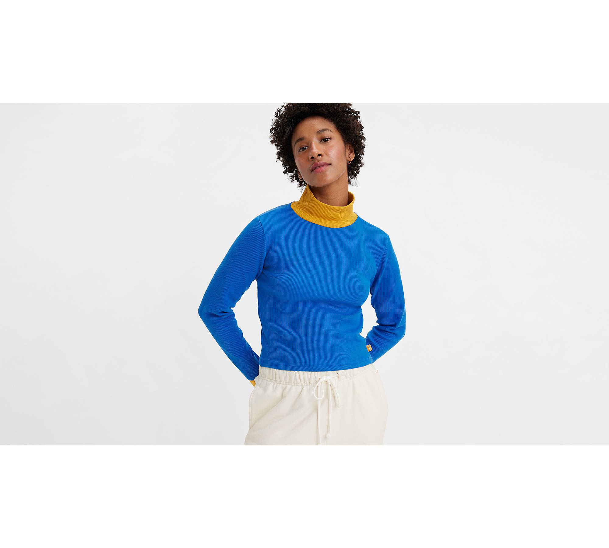 Gold Tab™ Mockneck Thermal Knit Top - Blue | Levi's® US