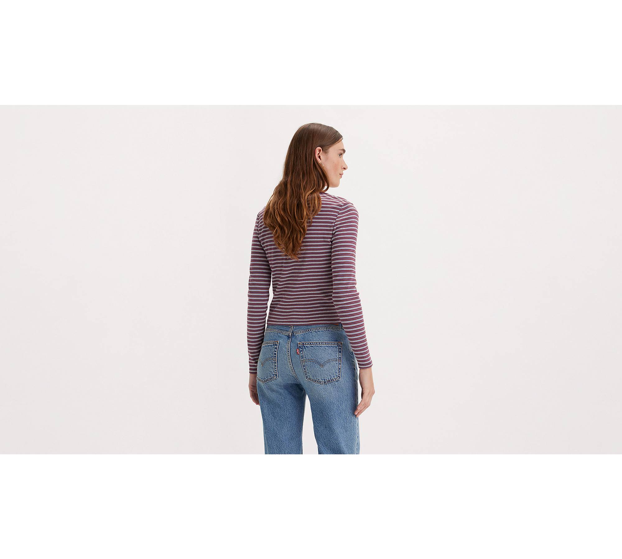 Long Sleeve Britt Snap Front Top - Red | Levi's® US