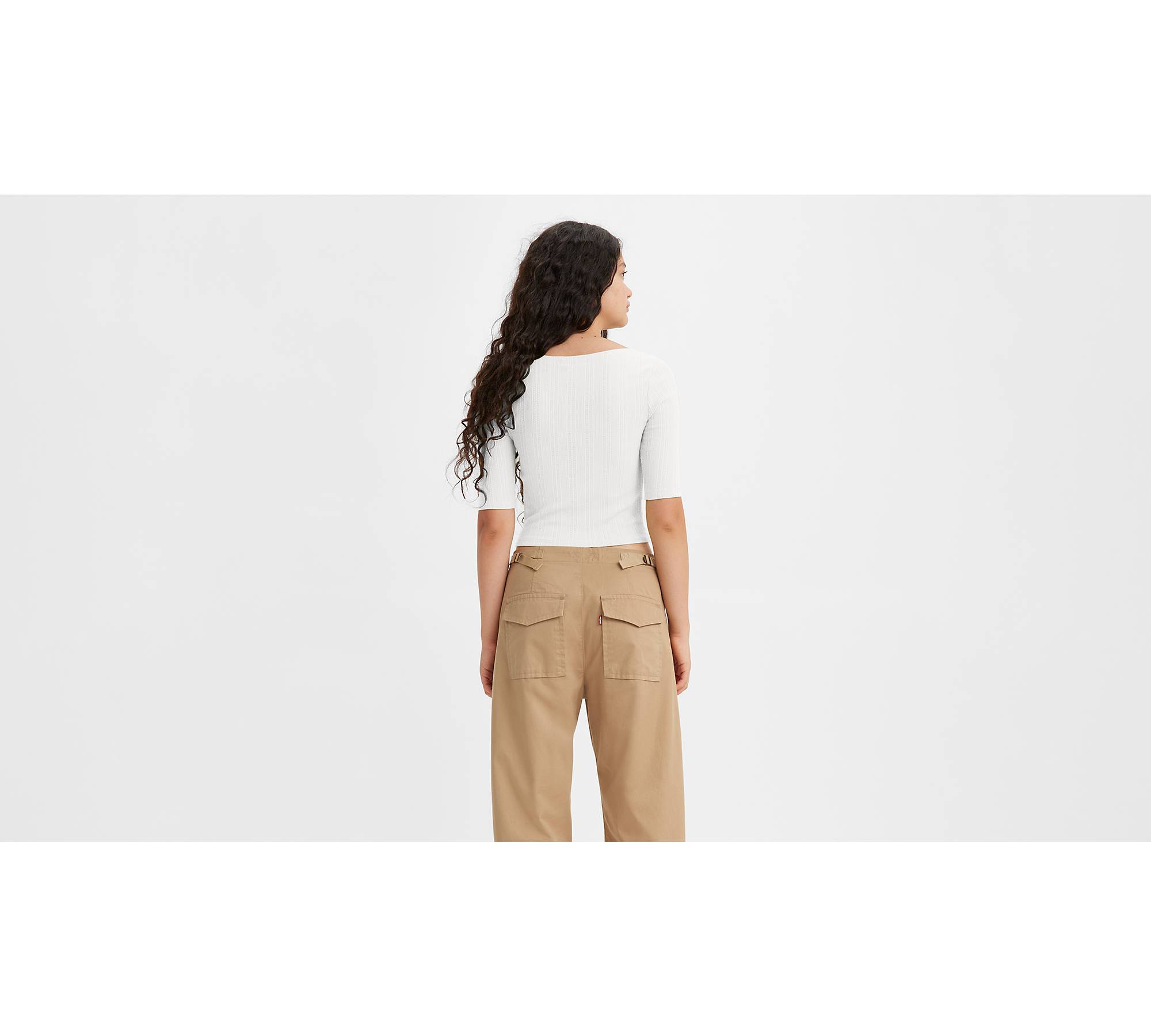 Monki Cargo Trousers Low Waist Loose Fit Cotton Pink