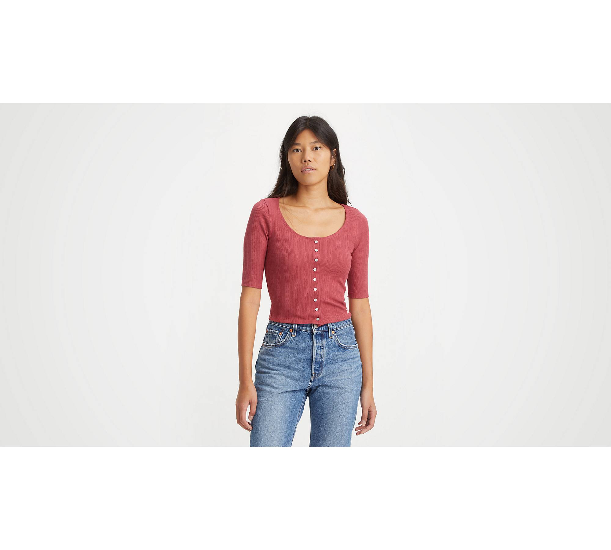 Dry Goods Pointelle Top - Red | Levi's® IT