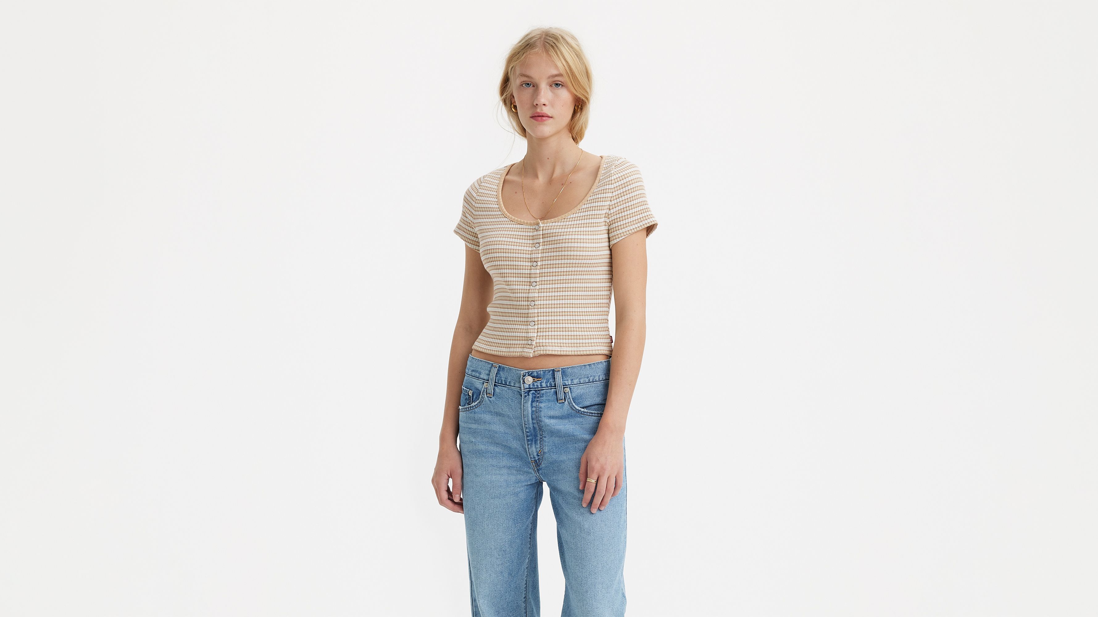 Levi's LS Britt Snap Front Top in Caviar — Philistine