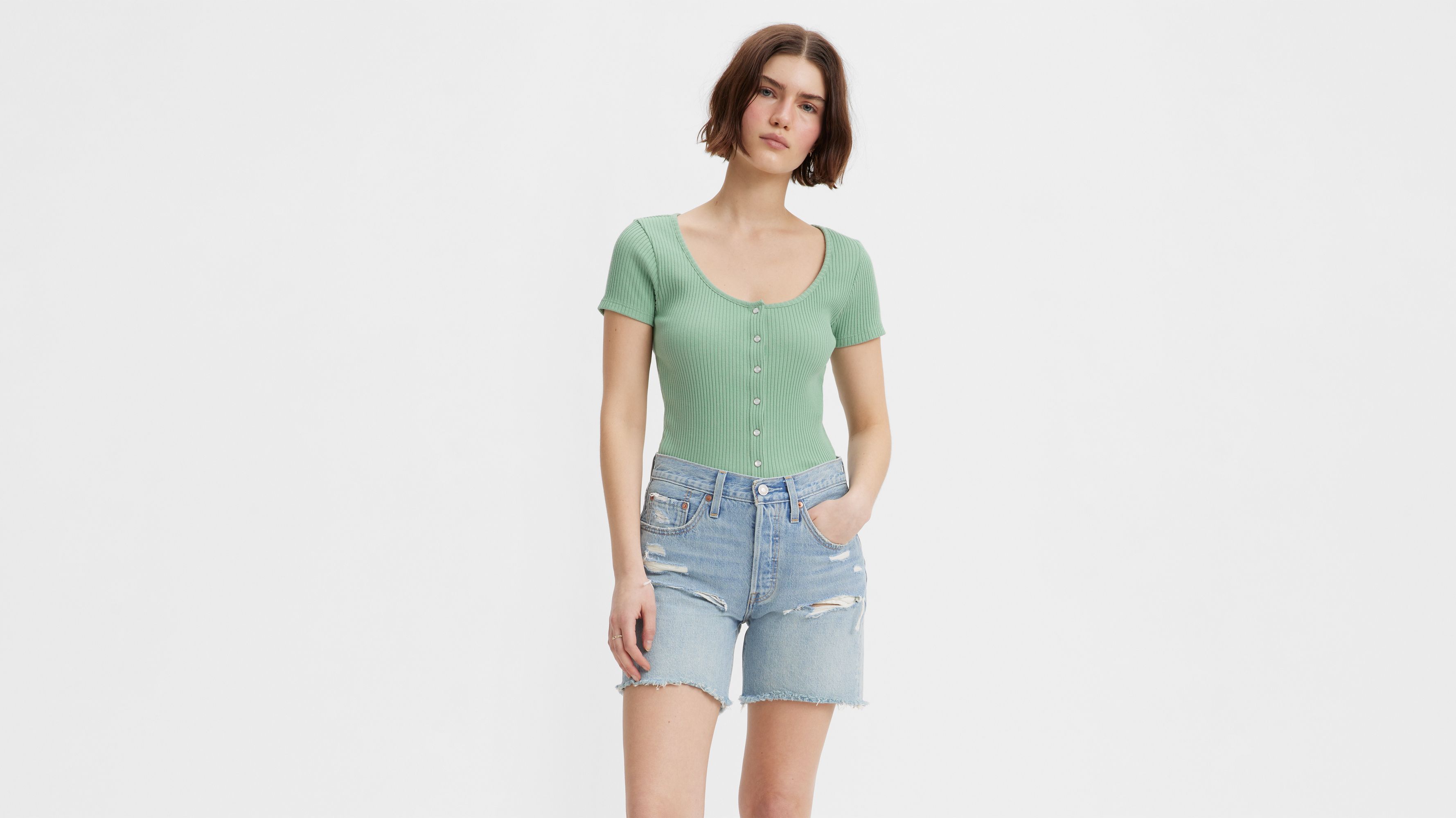 Haut Manche Courte Et Pression Devant Britt - Vert | Levi's FR