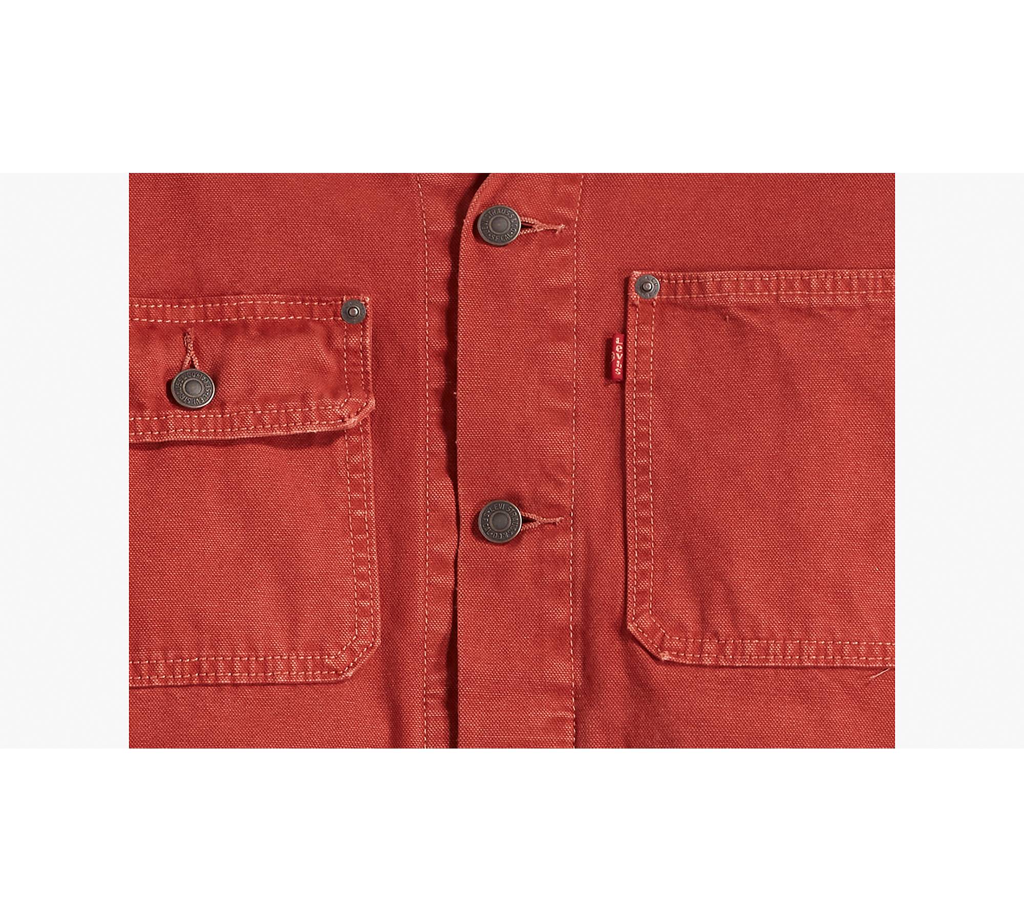 jean jacket red