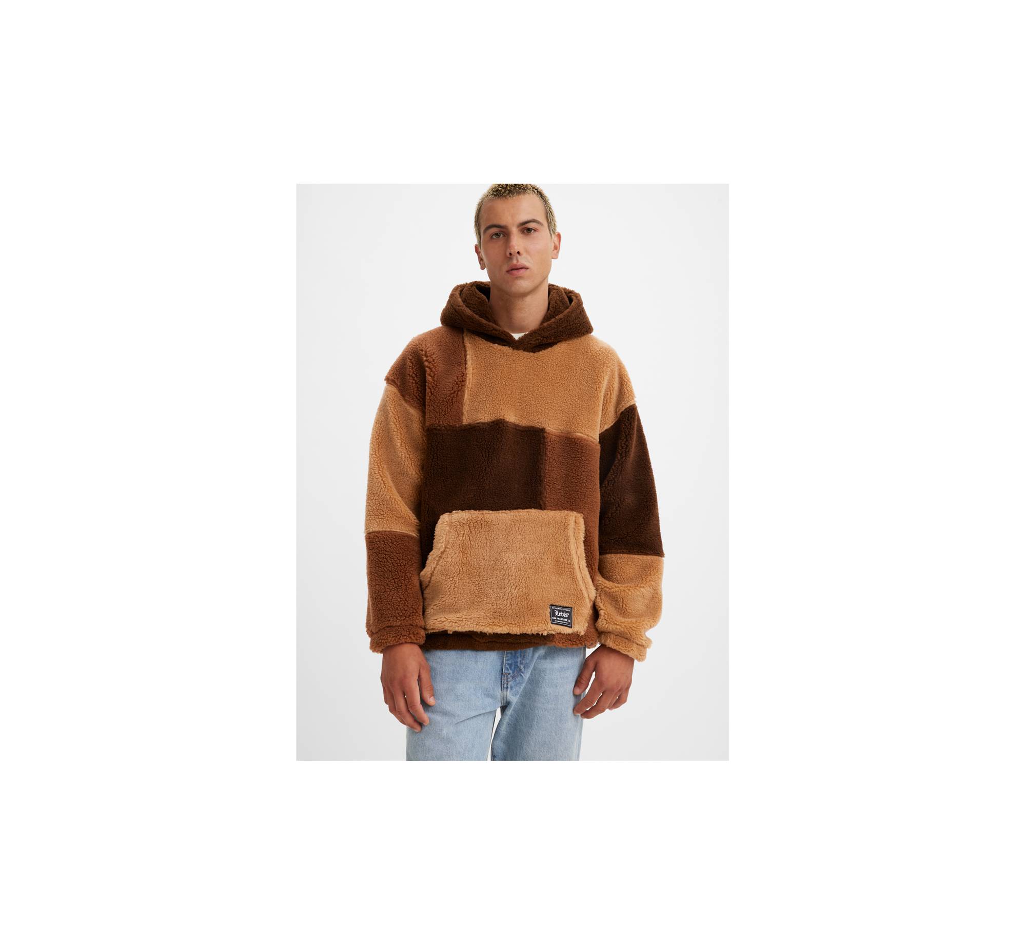 Cozy Jigsaw Pieced Hoodie Sweatshirt 1