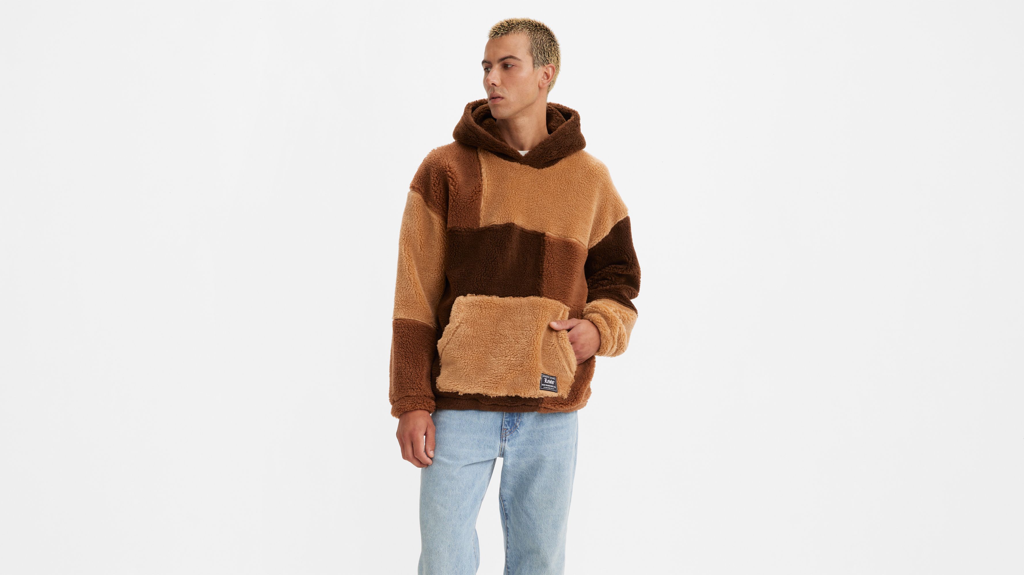 Cozy Jigsaw Pieced Hoodie Sweatshirt 2