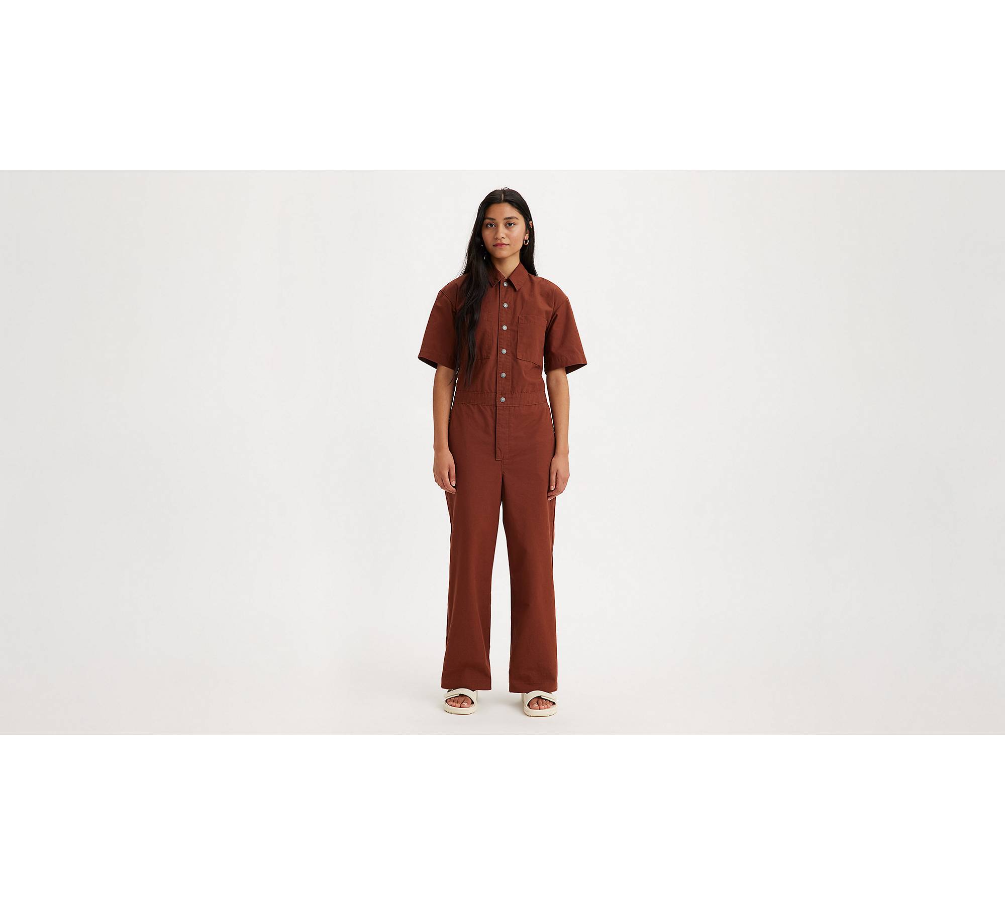 Short Sleeve Utility Style Jumpsuit - Pear and Simple
