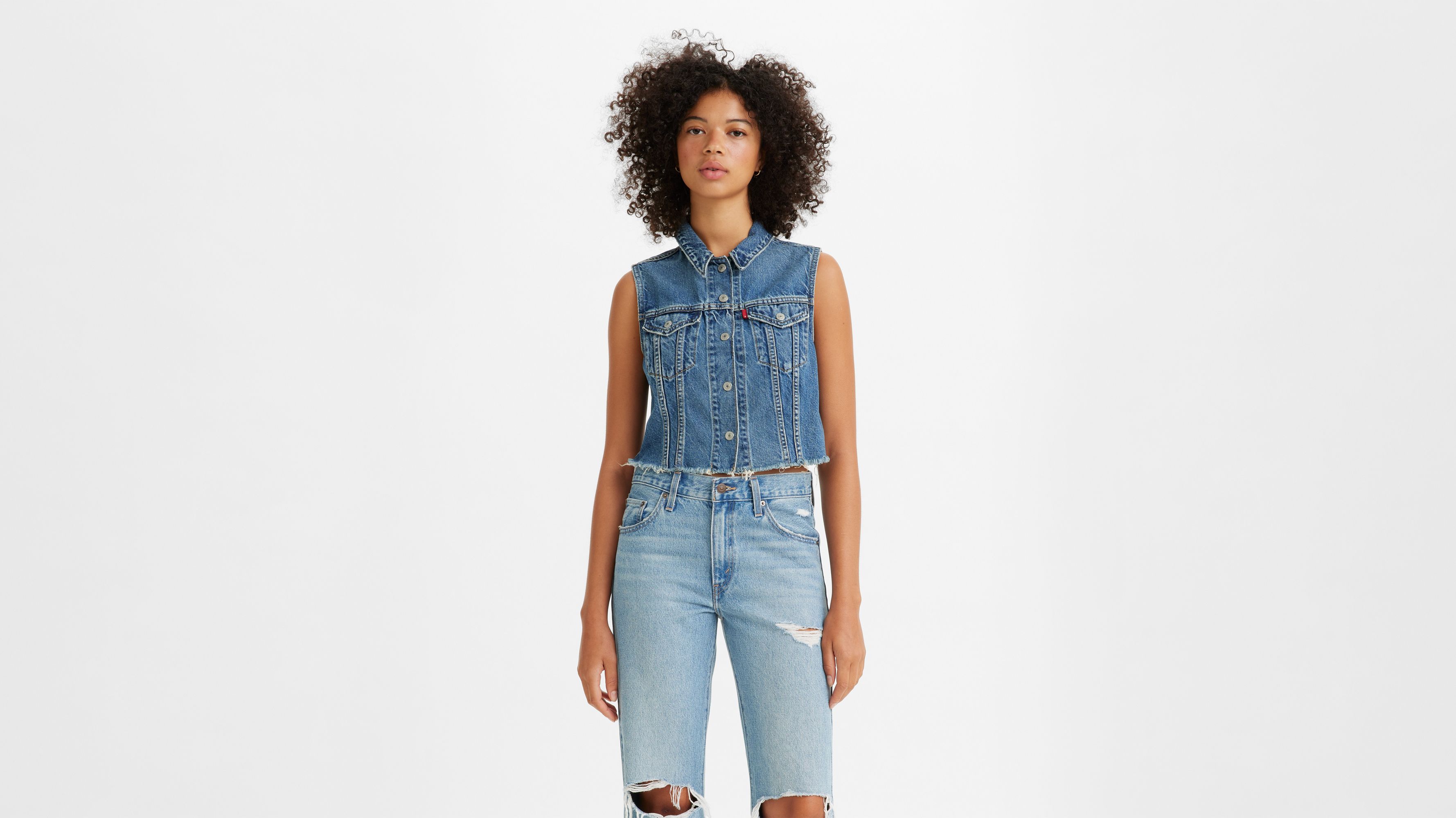 Levi's jean store vest womens