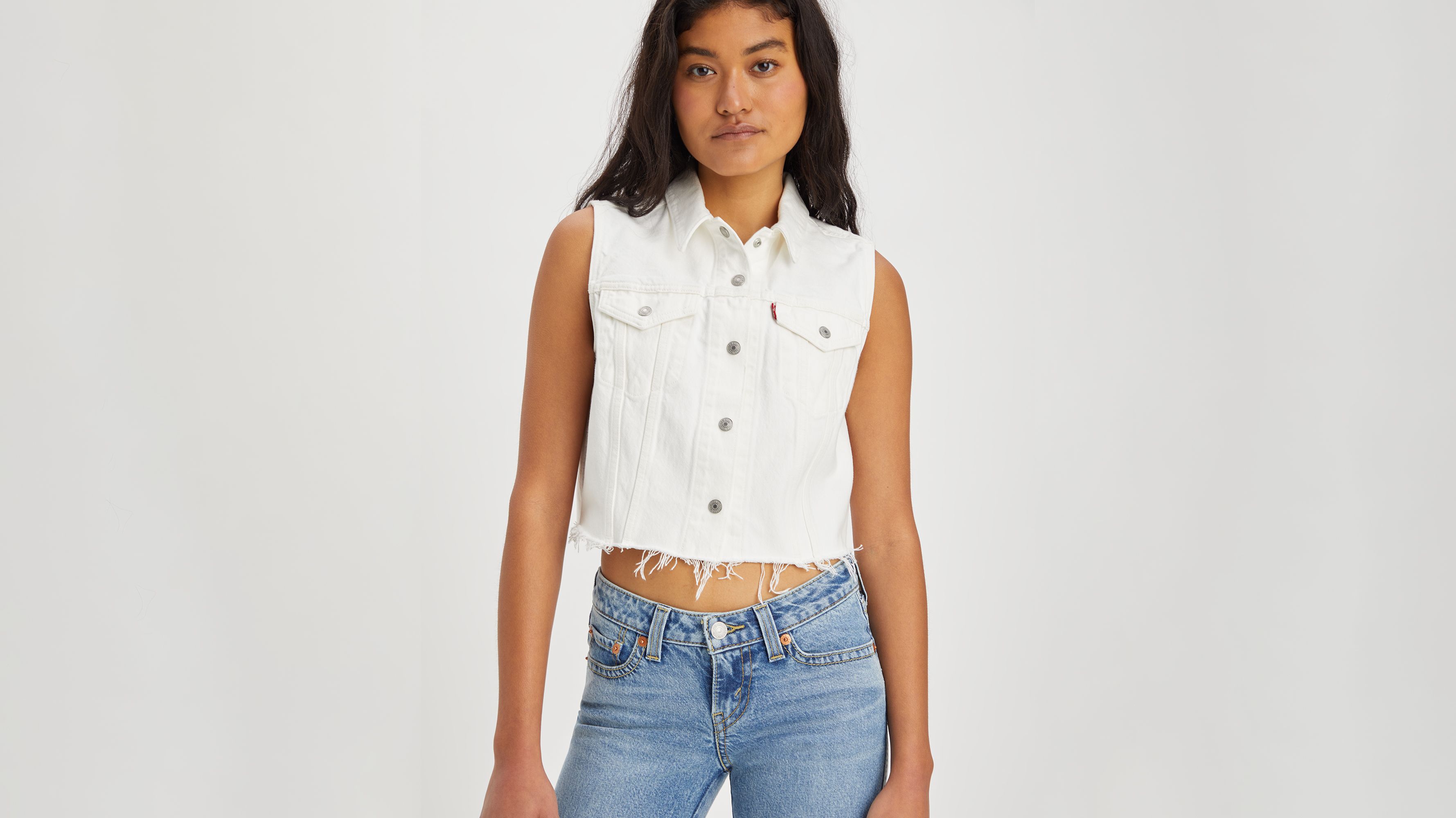 White jean deals vest womens