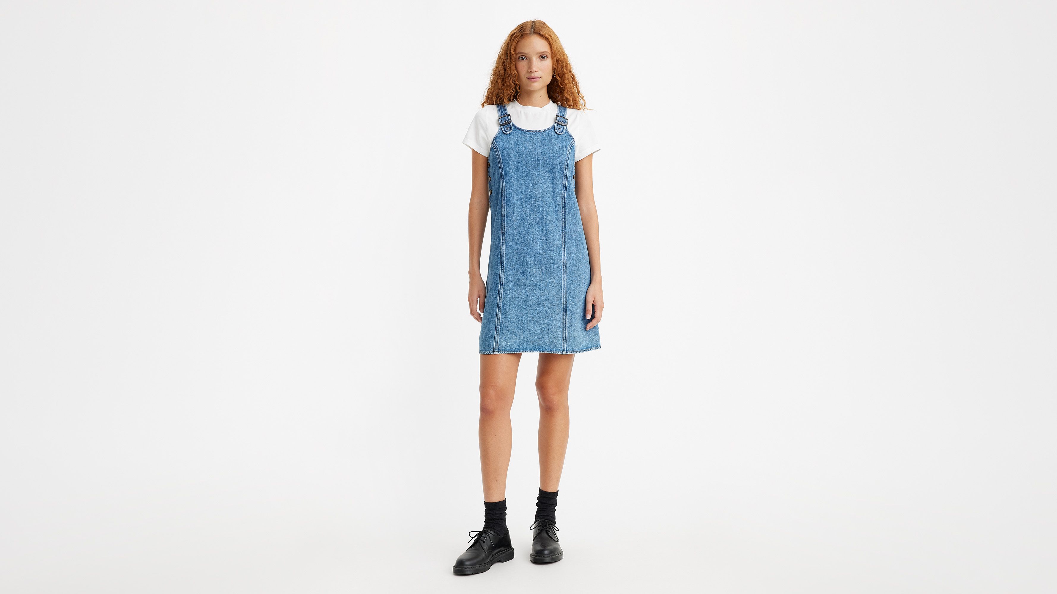 Alyssa Denim Jumper Dress - Medium Wash