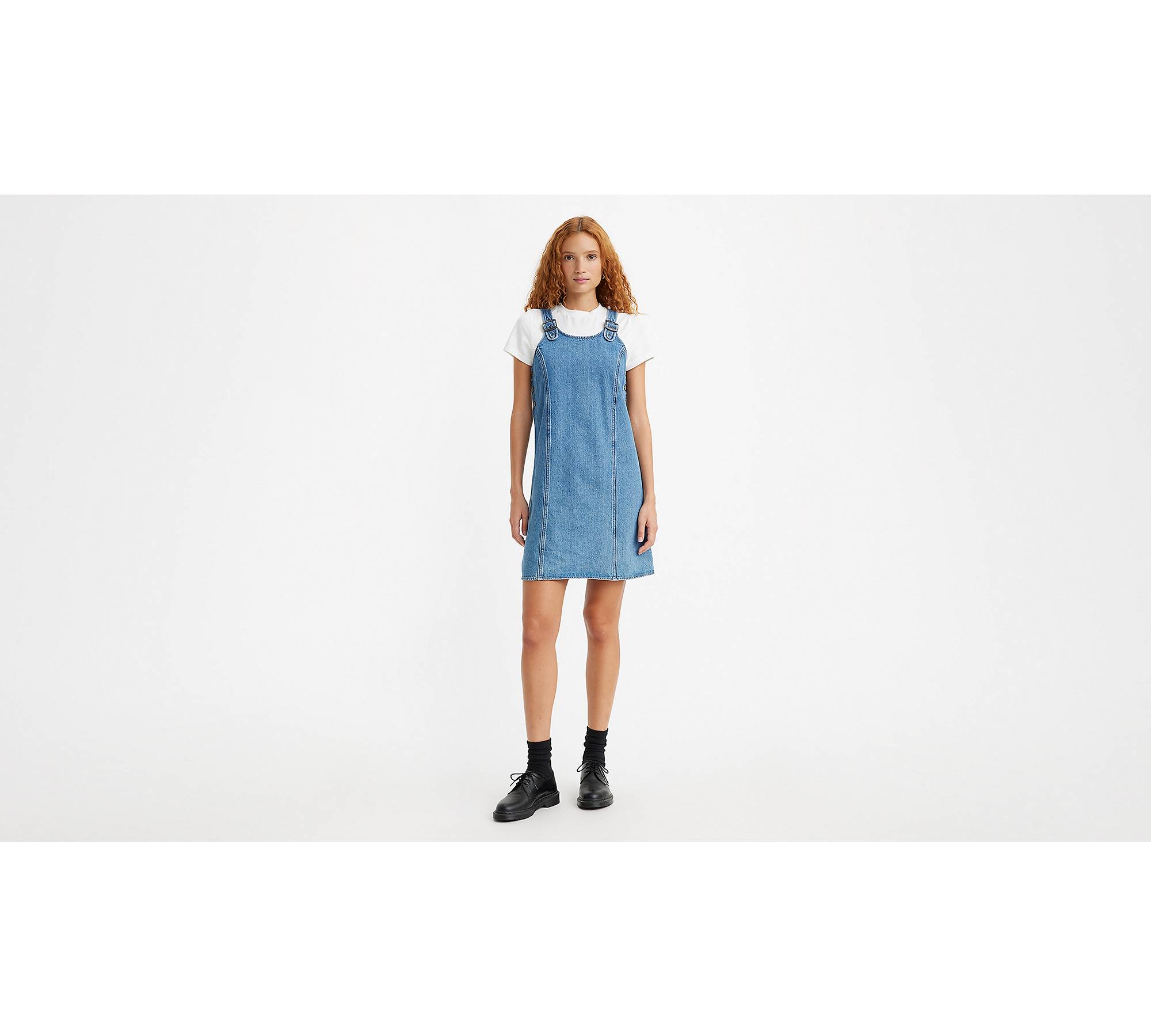 Alyssa Denim Jumper Dress - Medium Wash